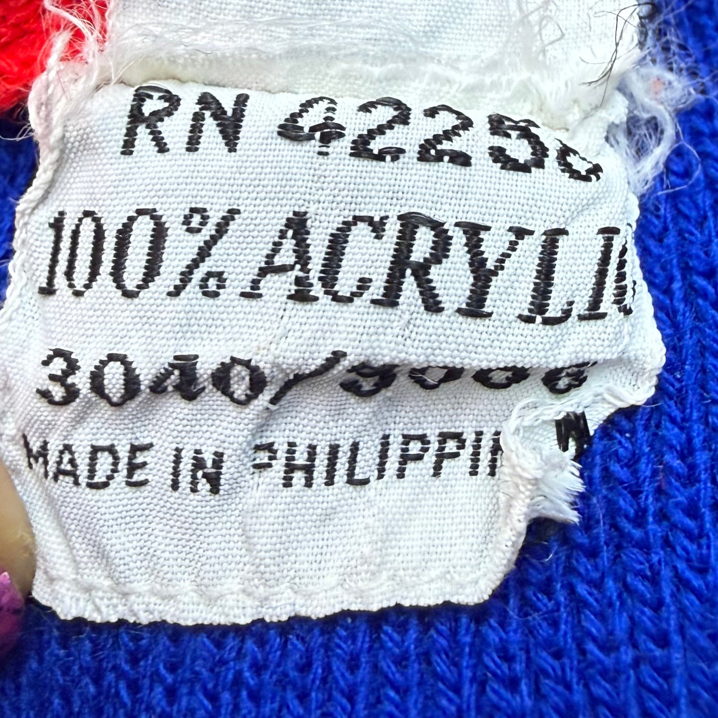 1970s Girl's Blue Knit Dress with Embroidered Cherries, Sears Size 6