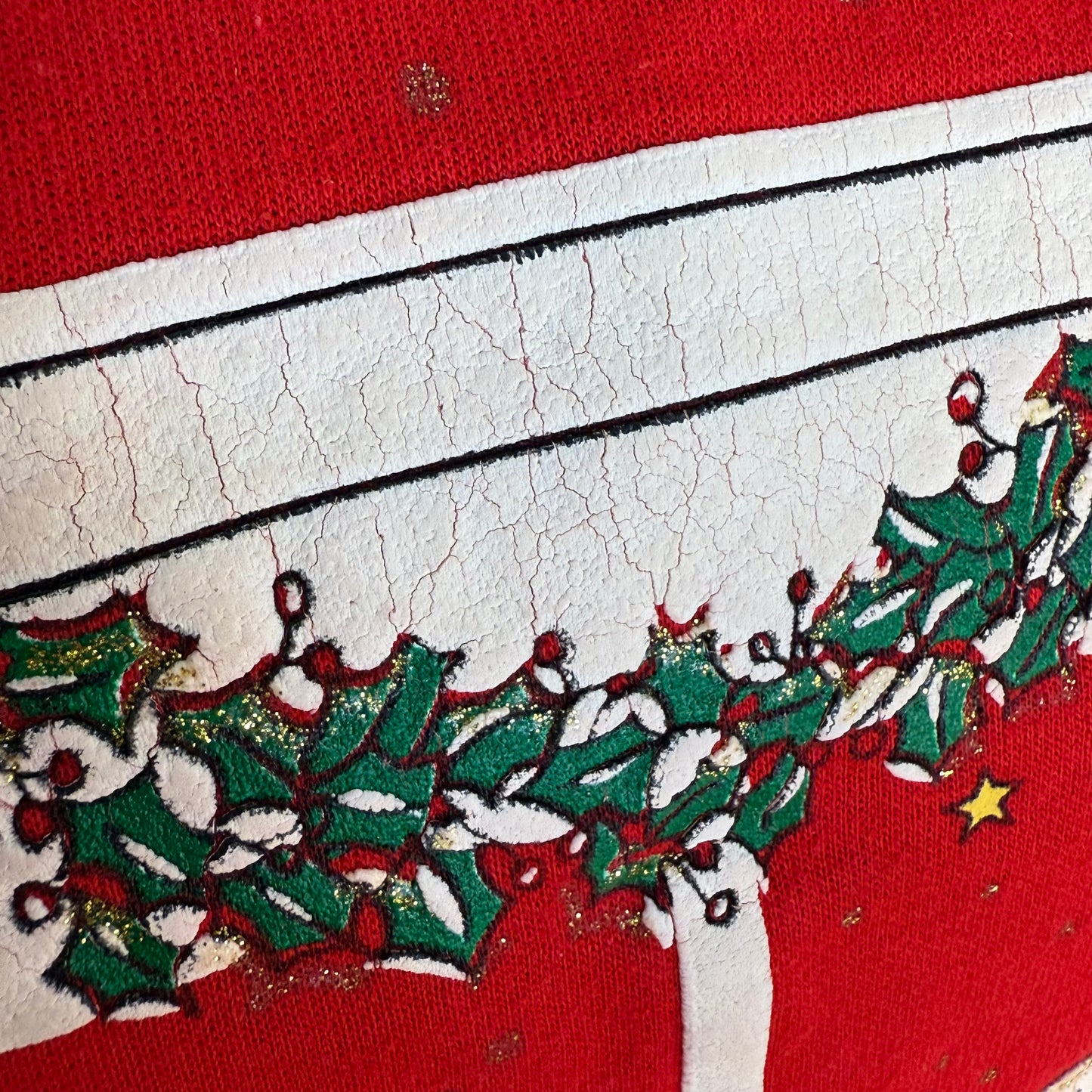 1990s Christmas Sweatshirt, Holiday Time Size M/L, Wishes Can Come True, Teddy Bear