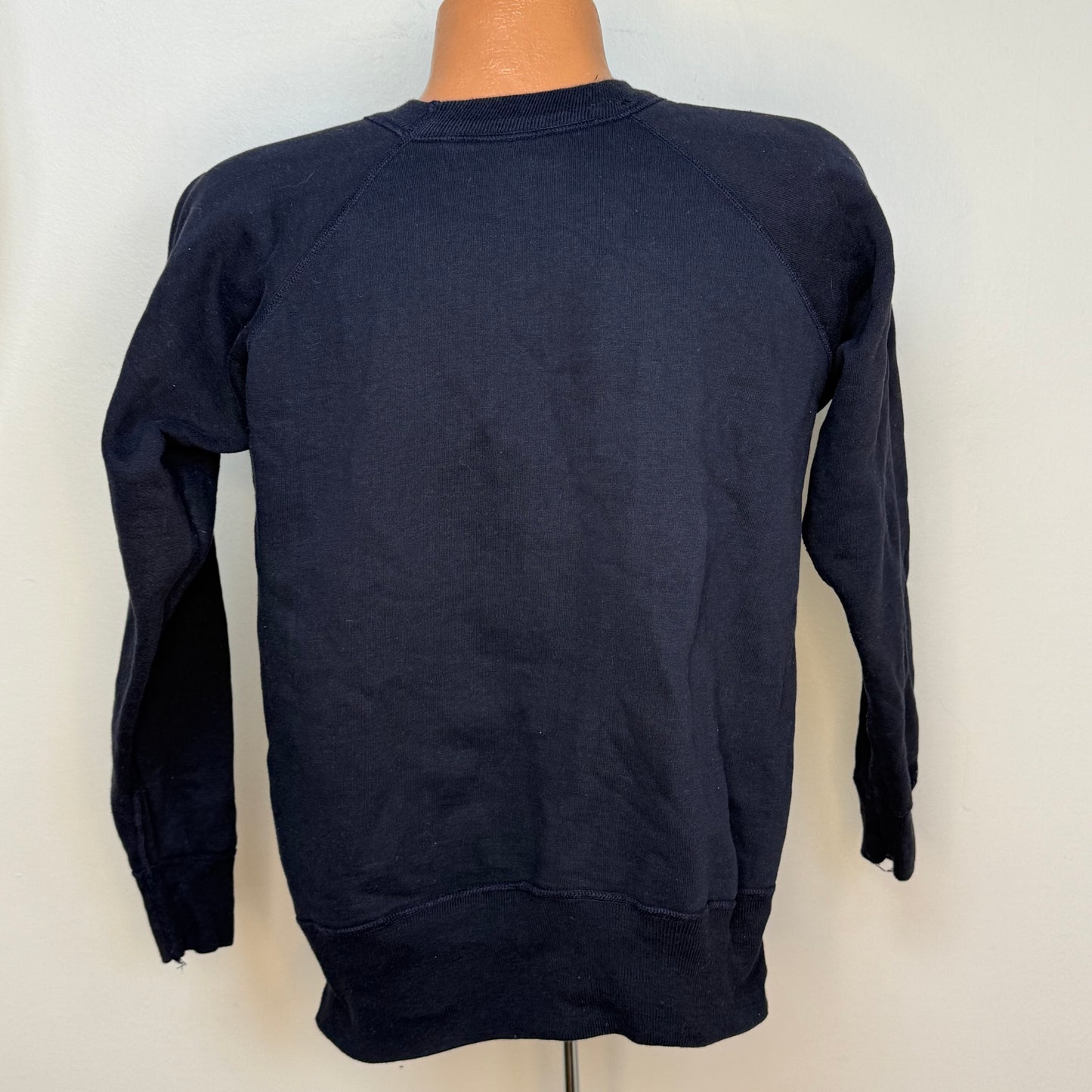 1950s Westside Wildcats Sweatshirt, Navy Blue with Red Flocked Cat, Champion Knitwear Size Medium-Large, Running Man