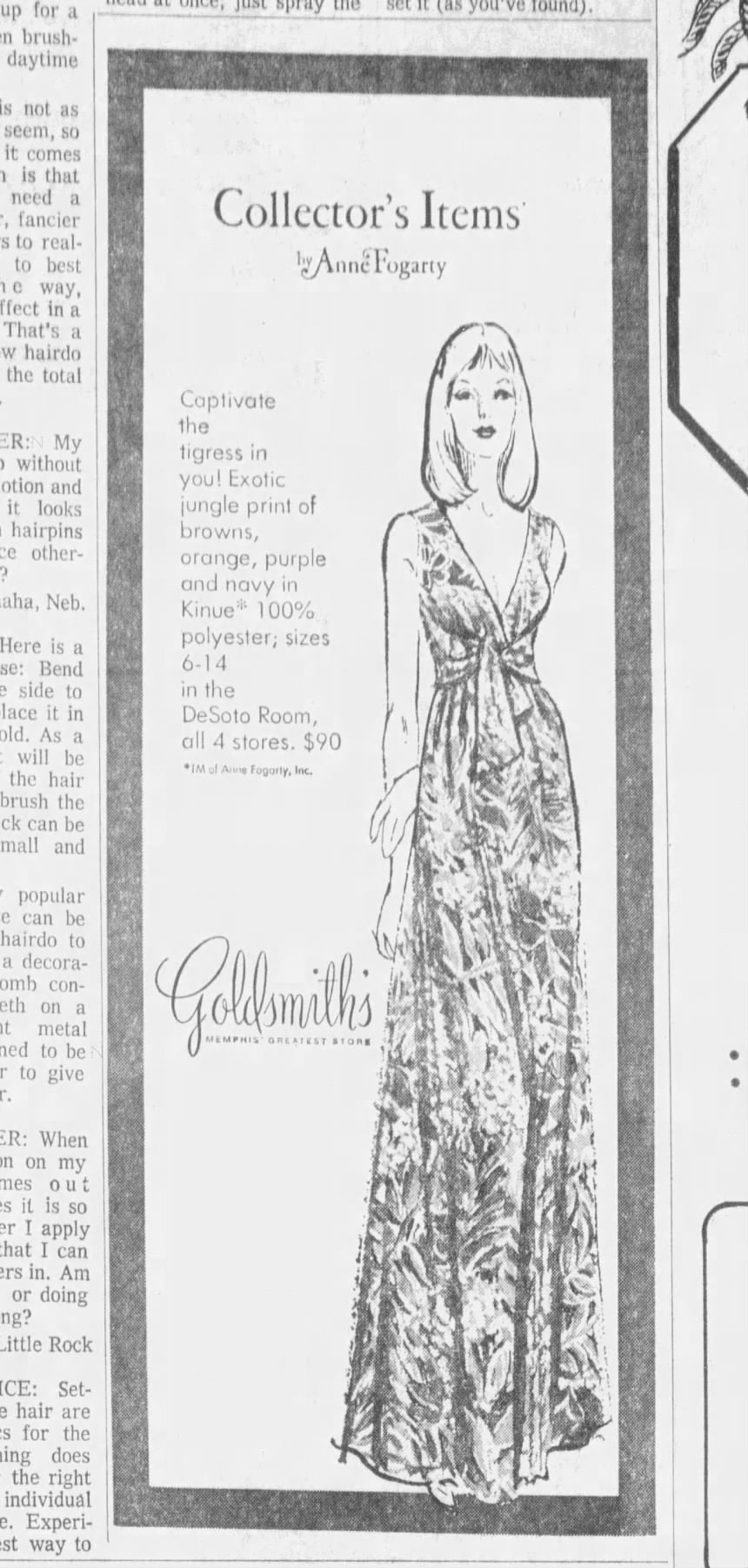 1970s Tropical Floral Maxi Dress, Collectors Items by Anne Fogarty Size Small/Medium