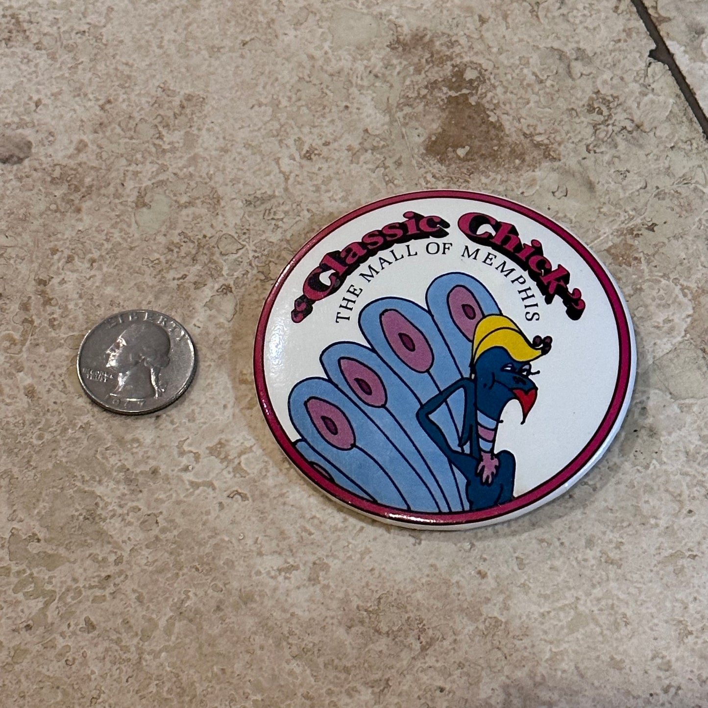 1980s “Classic Chick” The Mall of Memphis Pinback Button, 3”