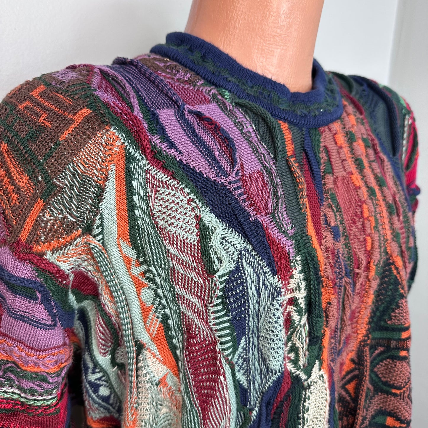 1980s/1990s Coogi Australia Sweater, Size XL, Asymmetrical Textured Design