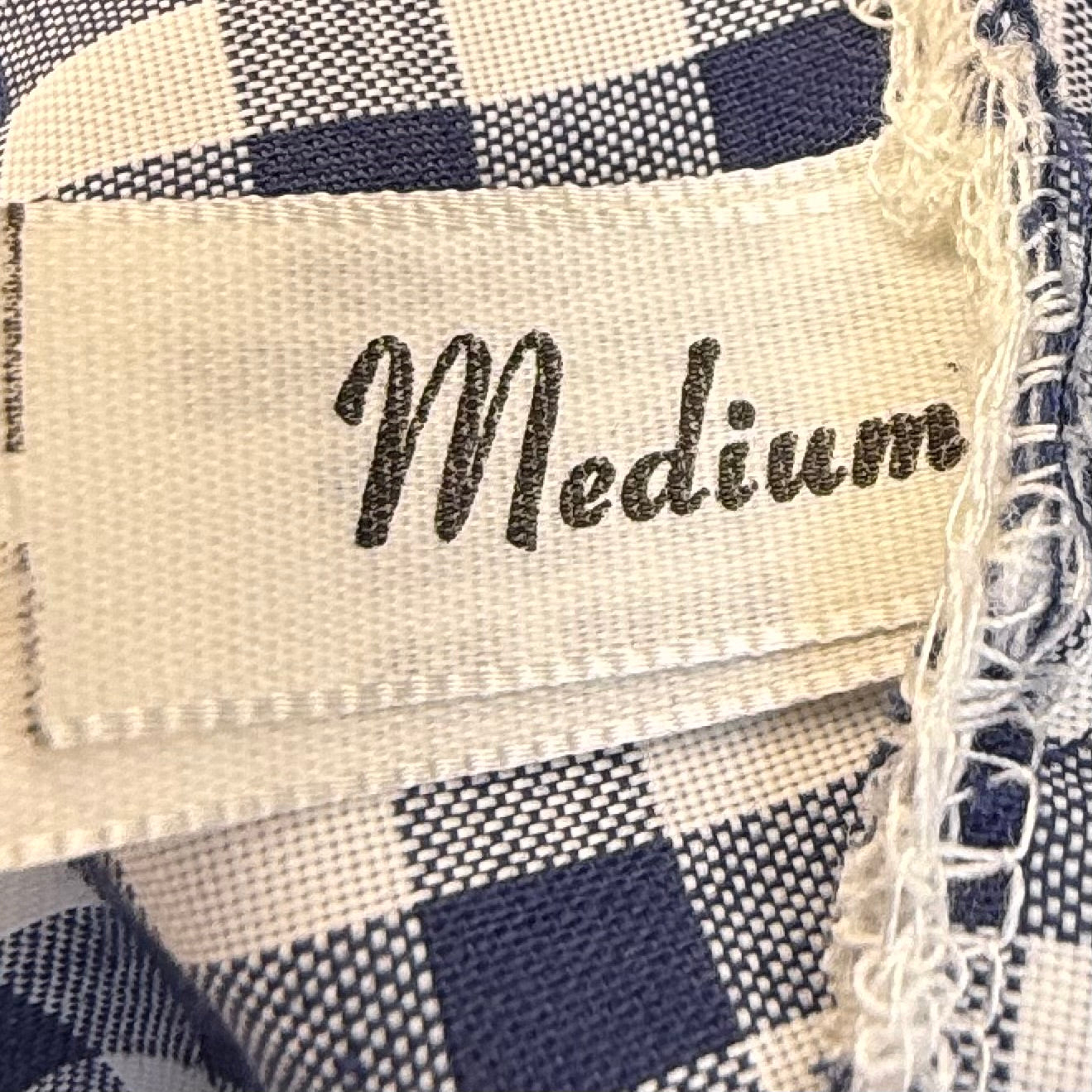 1970s Blue Gingham Cropped Blouse with Embroidered Puff Sleeves, Baar & Beards Size XS