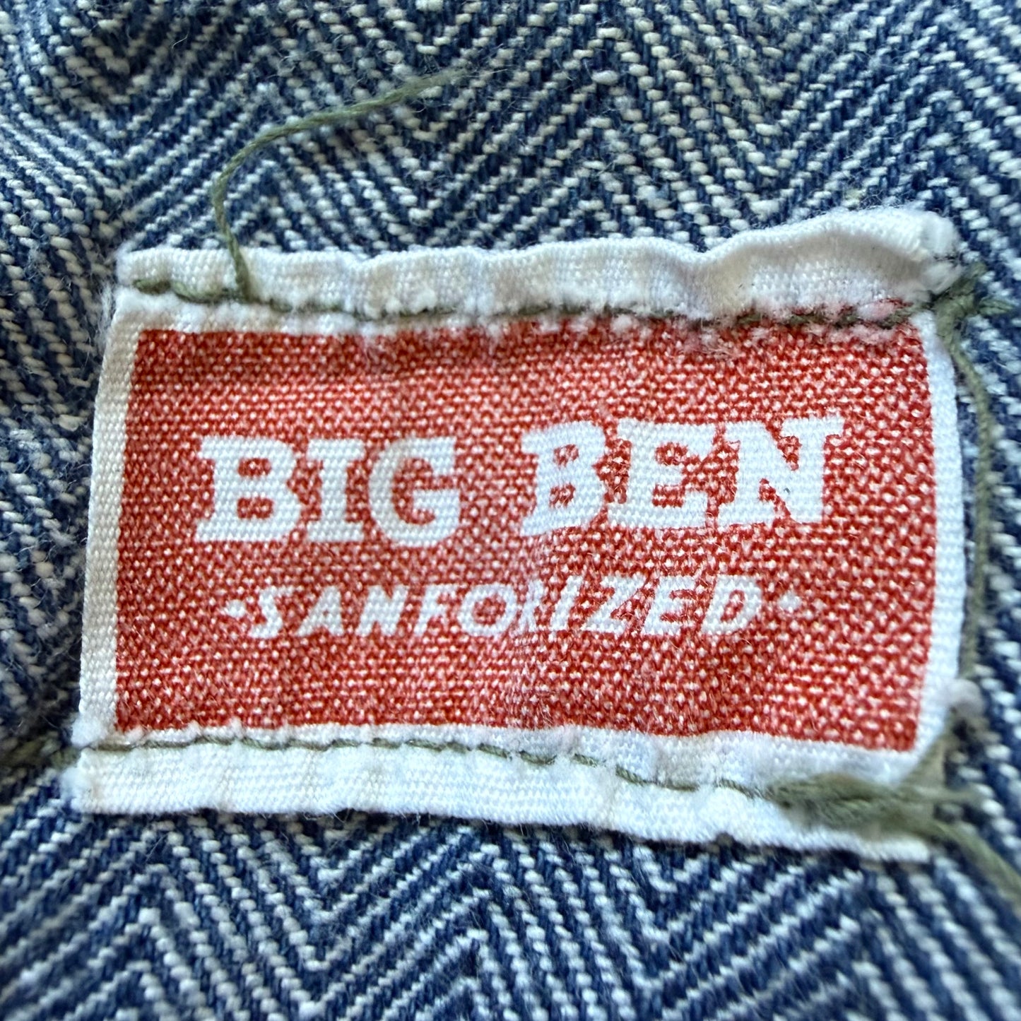 1950s/60s Kids’ Blue Herringbone Twill Coveralls, Big Ben Sanforized Size 8/10, Zip up