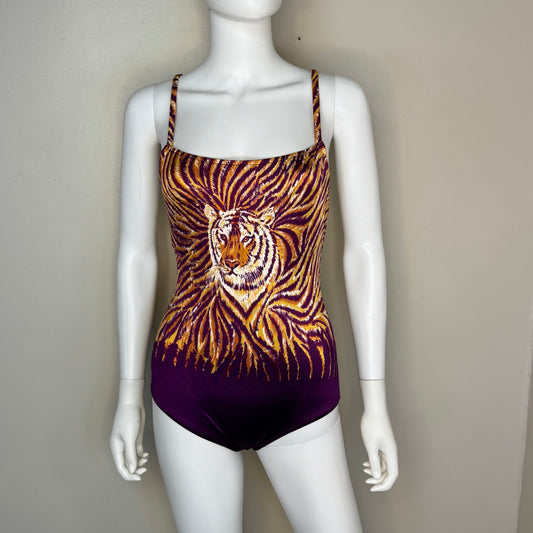1970s/80s Tiger Print Swimsuit, One Piece, Size Small