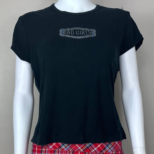 1990s Bad Girls Rhinestones Baby Doll Tee, Xhilaration Size Large