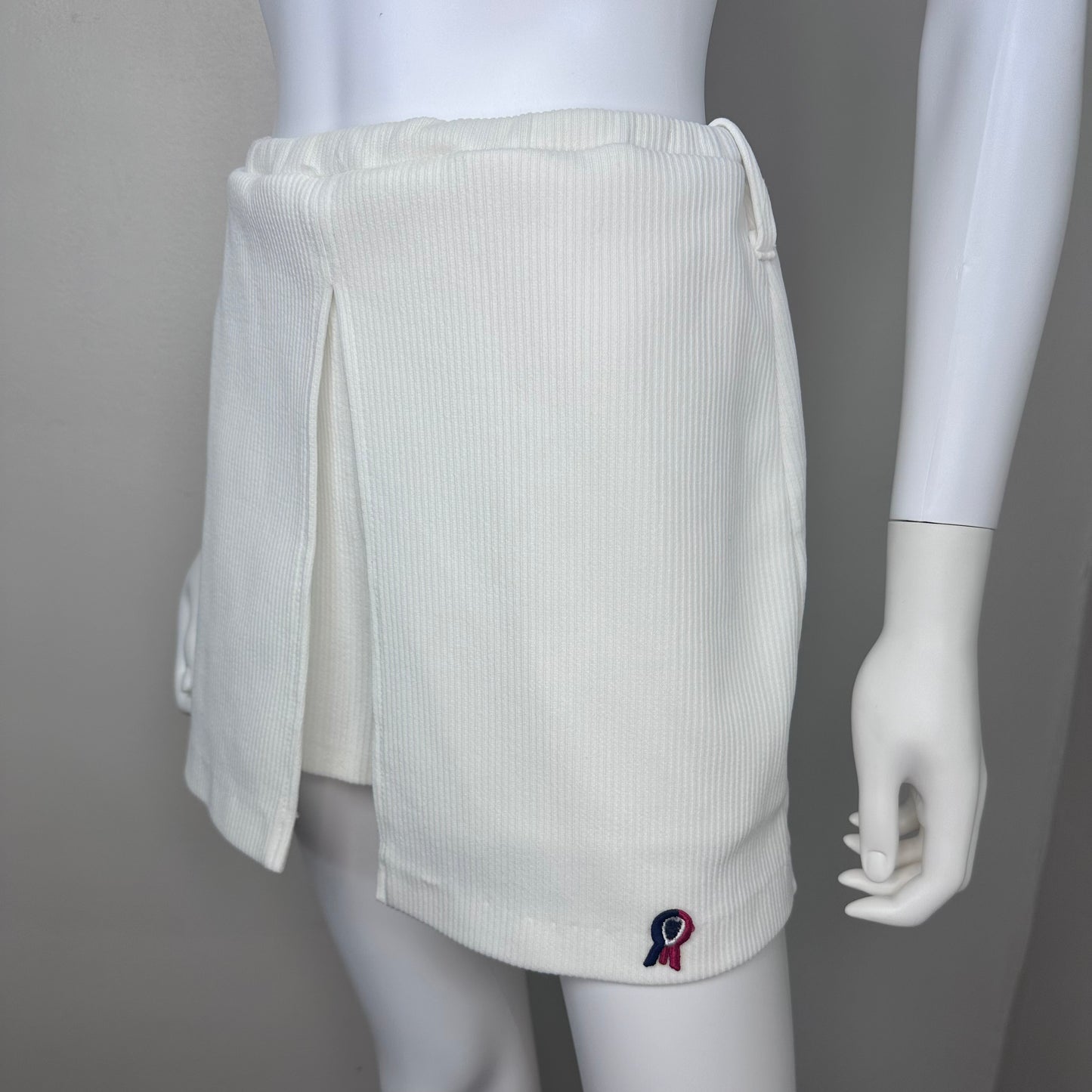 1970s Tennis Set, Russ Courtswear Size Small, Rib Knit Top and Skort, Skirt Shorts