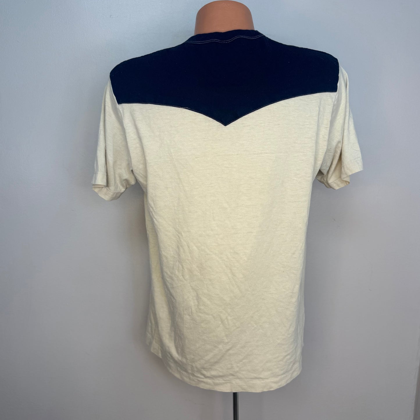 1980s SMU Mustangs T-Shirt, Champion Size Large, Southern Methodist University, Western Tee, Distressed