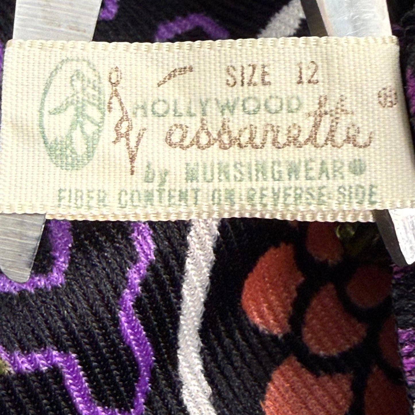 1960s Psychedelic Print Loungewear Dress, Hollywood Vassarette by Munsingwear Size Medium