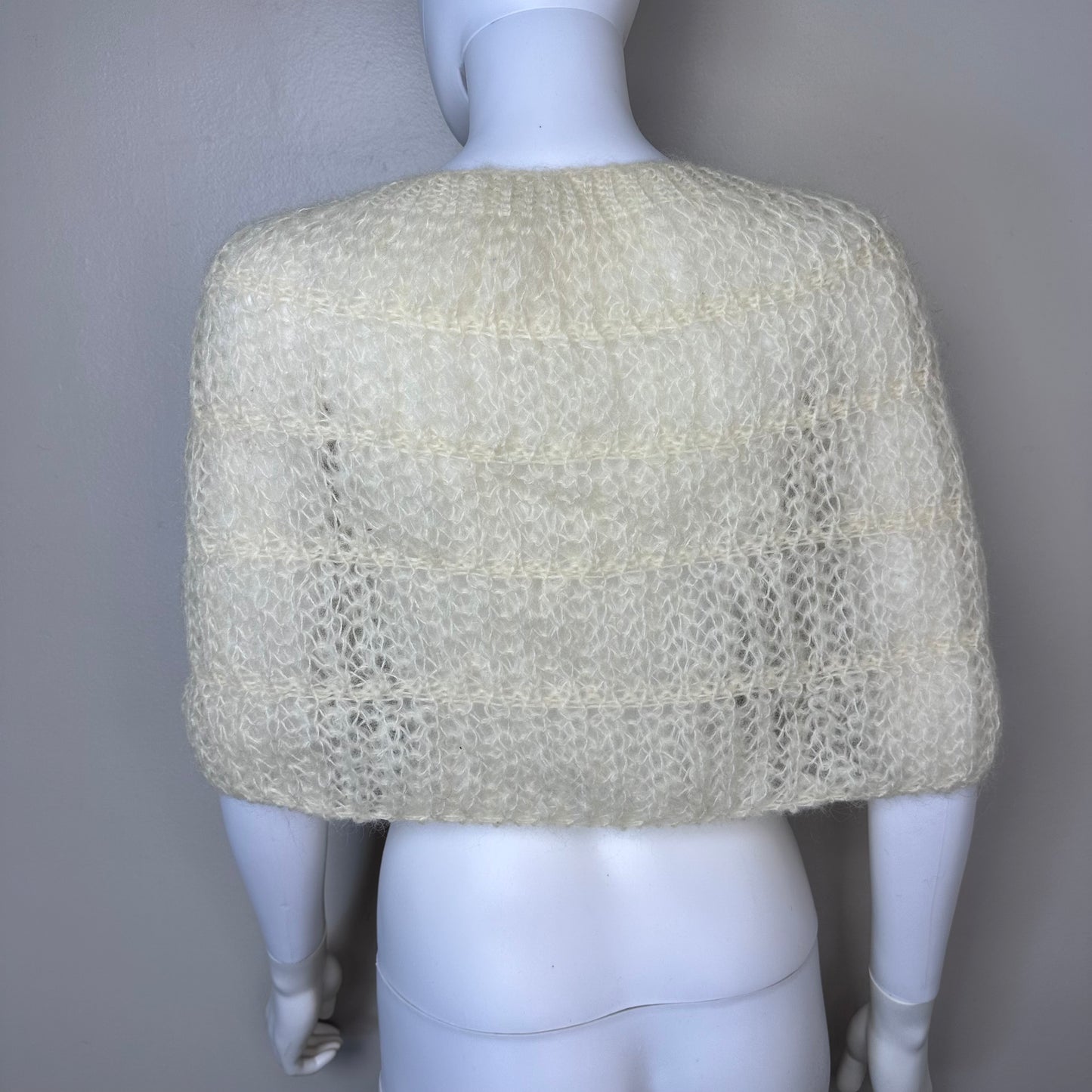 1960s Cream Mohair Blend Shawl, The Specialty House