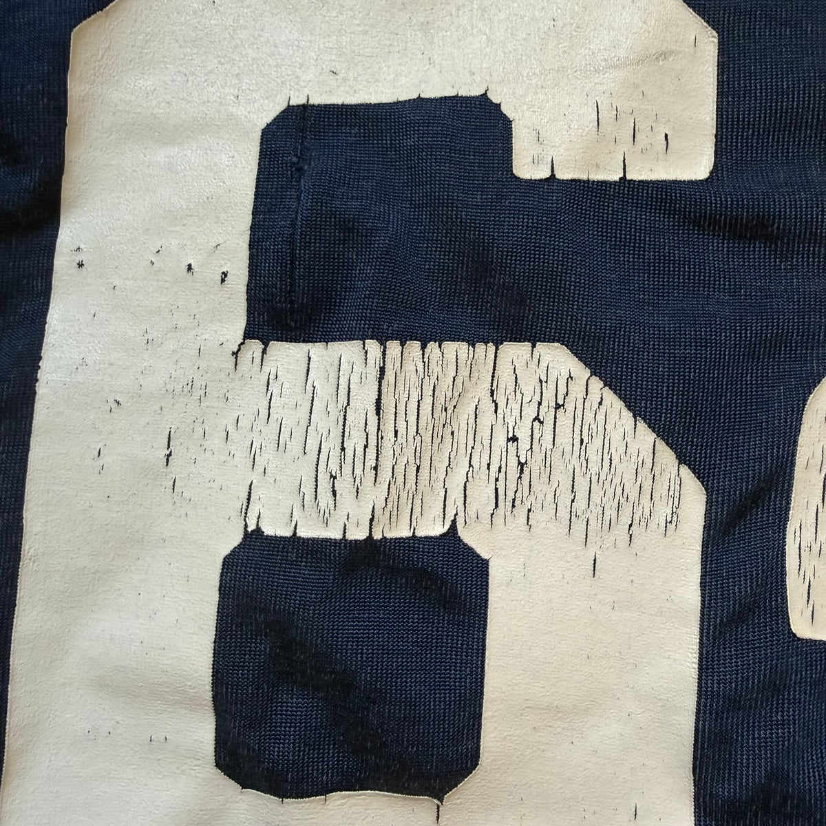 1970s Navy Blue Jersey, Champion Size Youth XL/Adult Small, No 64, Distressed