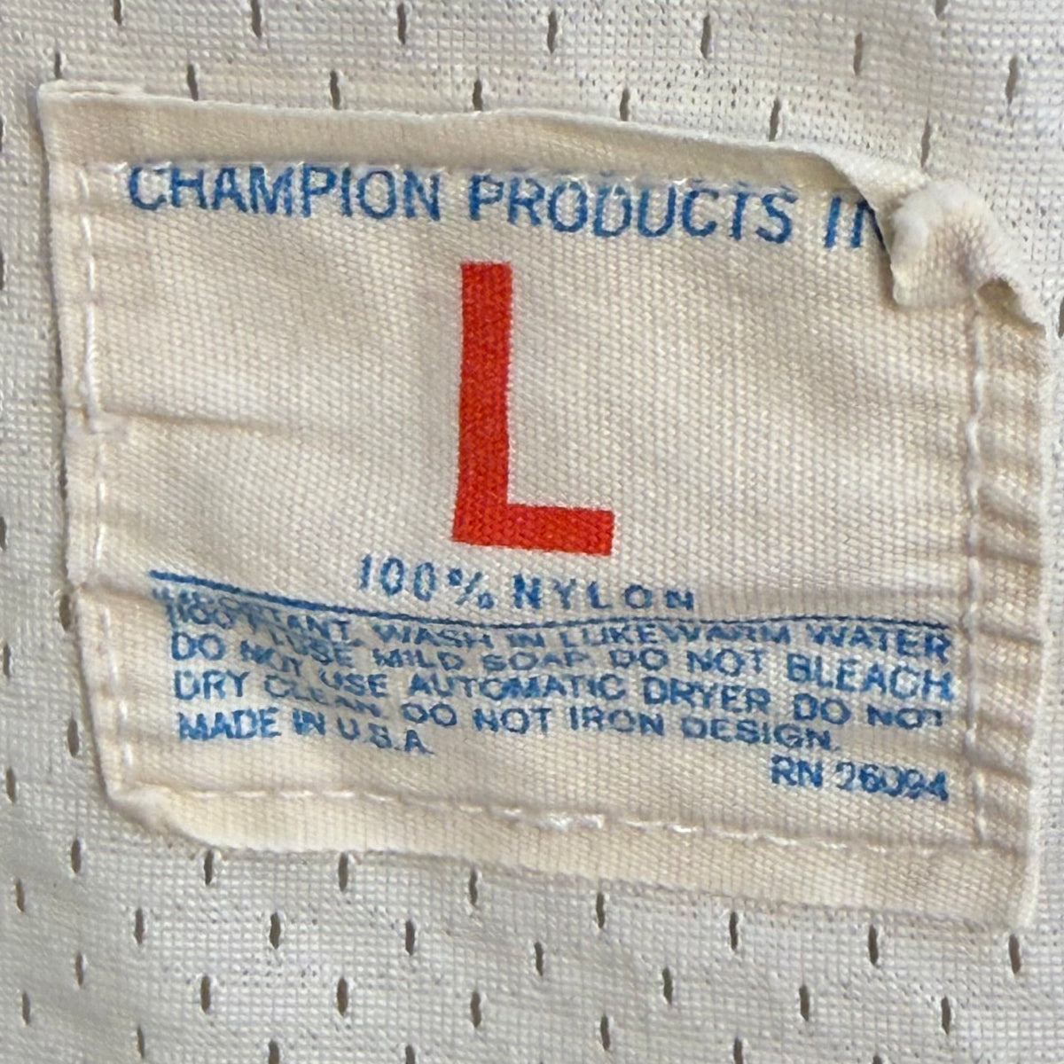 1970s White Mesh Jersey, Craigmont High School, Champion Products Size Large, No. 52