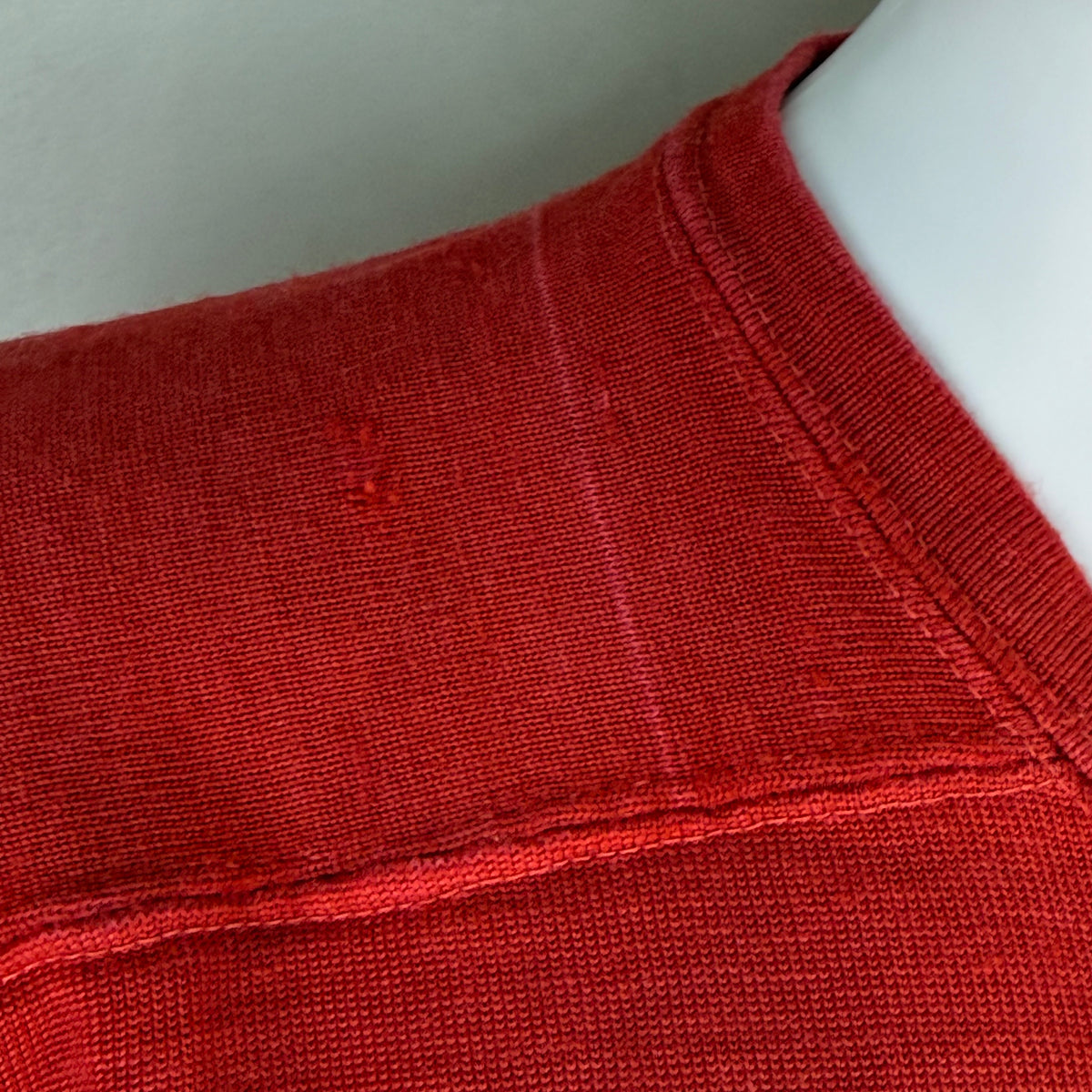 1960s Red Durene Jersey, Action-Tailored by Rawlings Size 44, No 28, Distressed