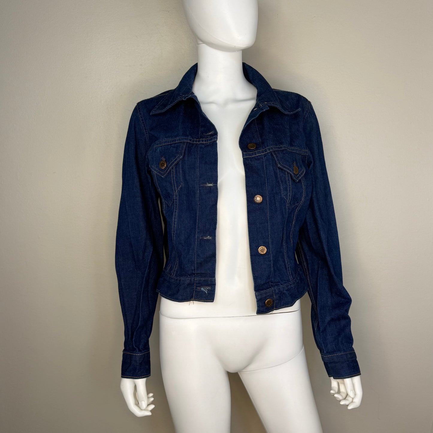 1970s Women’s Denim Jacket, Sears Jr Bazaar Size S/M