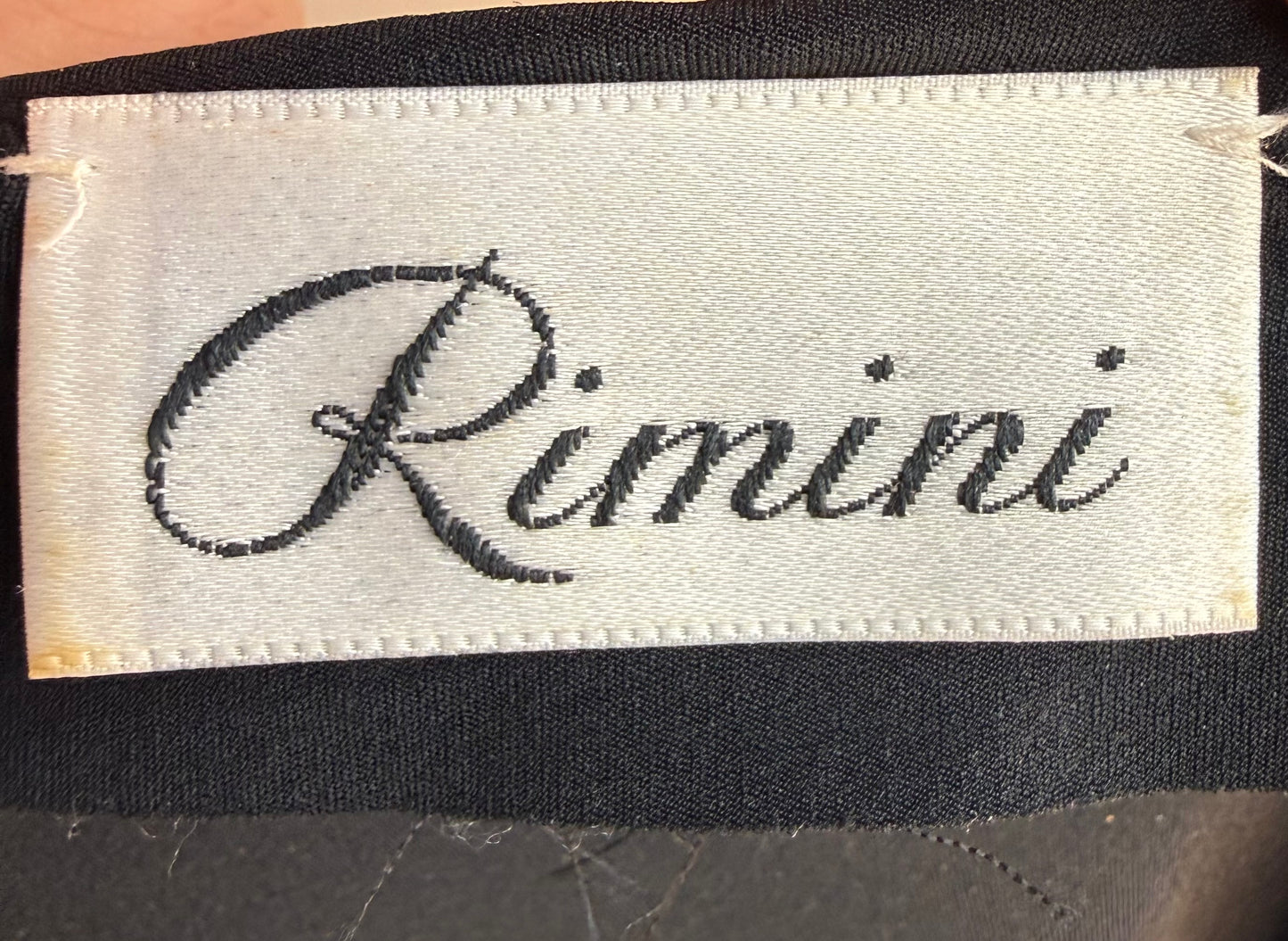 1970s/80s Black Handkerchief Hem Drop Waist Wrap Dress with Beaded Panel, Rimini Size Small-Medium