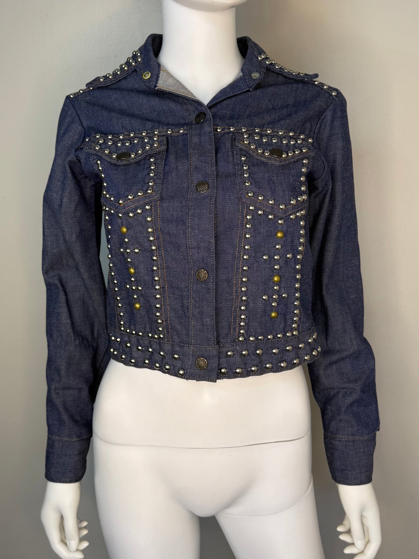 1970s Studded Denim Jacket, Size XXS