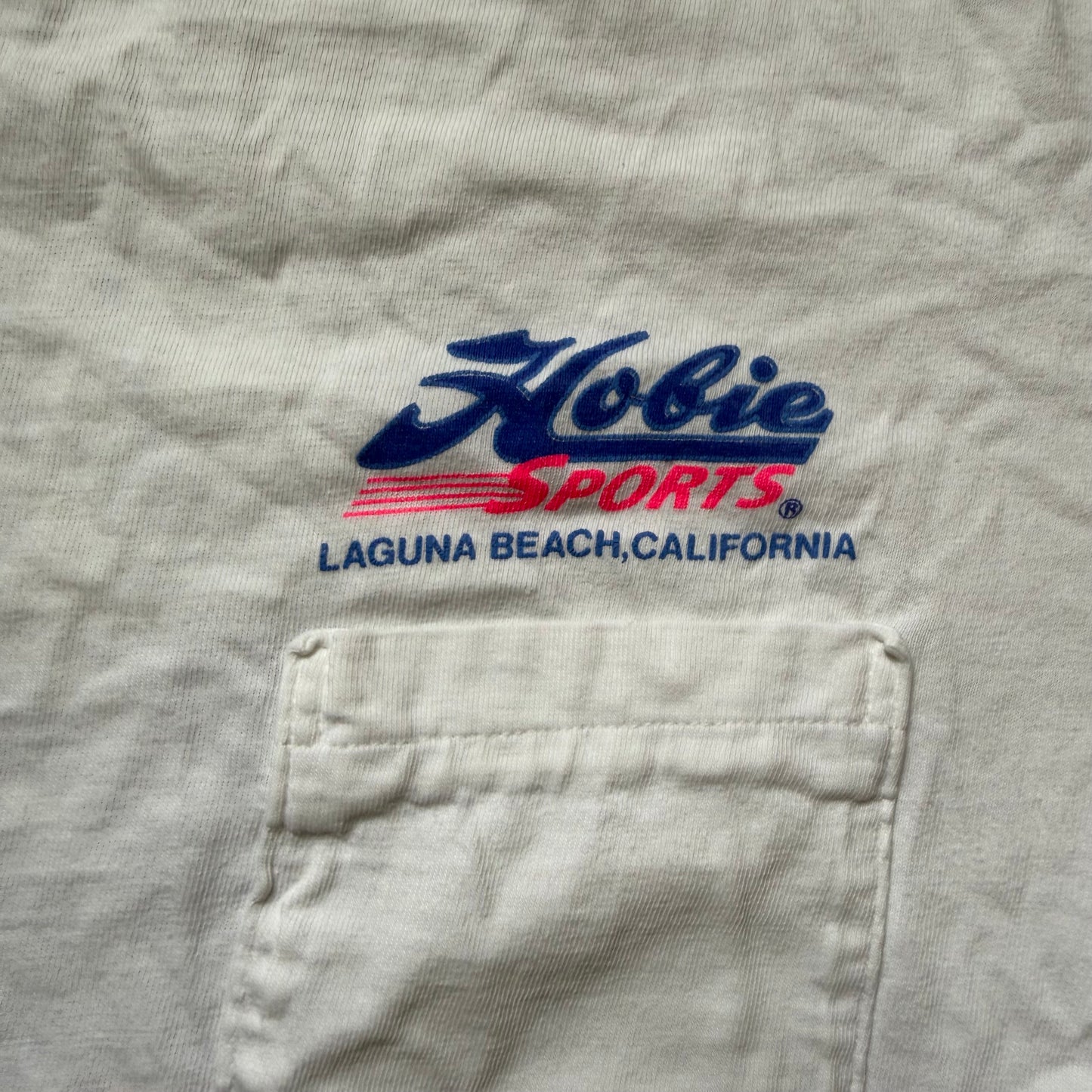 1980s Hobie Sports Pocket T-Shirt, Surfboard, Hobie Heavy Size Medium