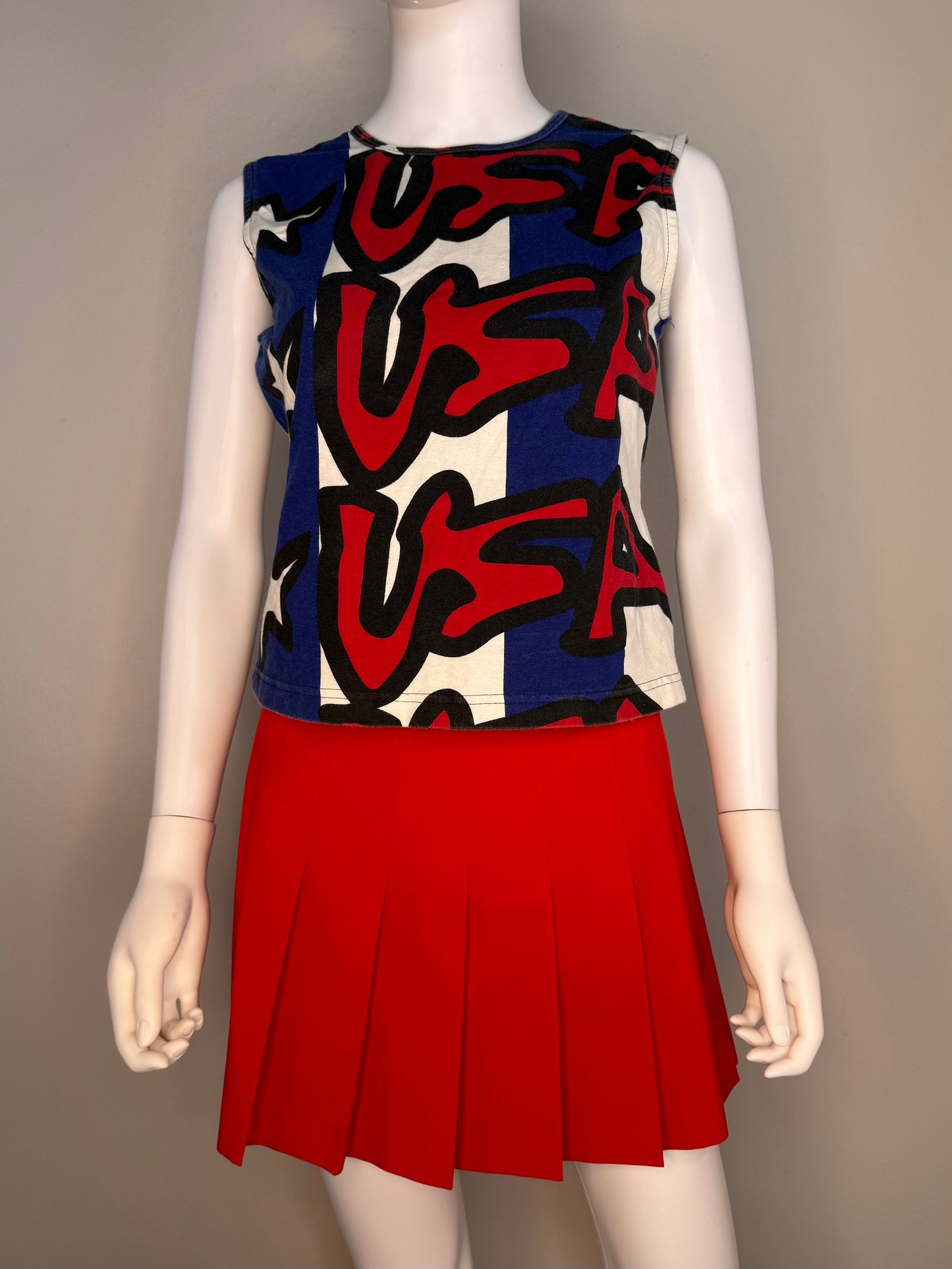Y2K Stephen Sprouse Americaland USA Sleeveless T-Shirt, Sprouse for Target Size M/L, 2002, Tank Top