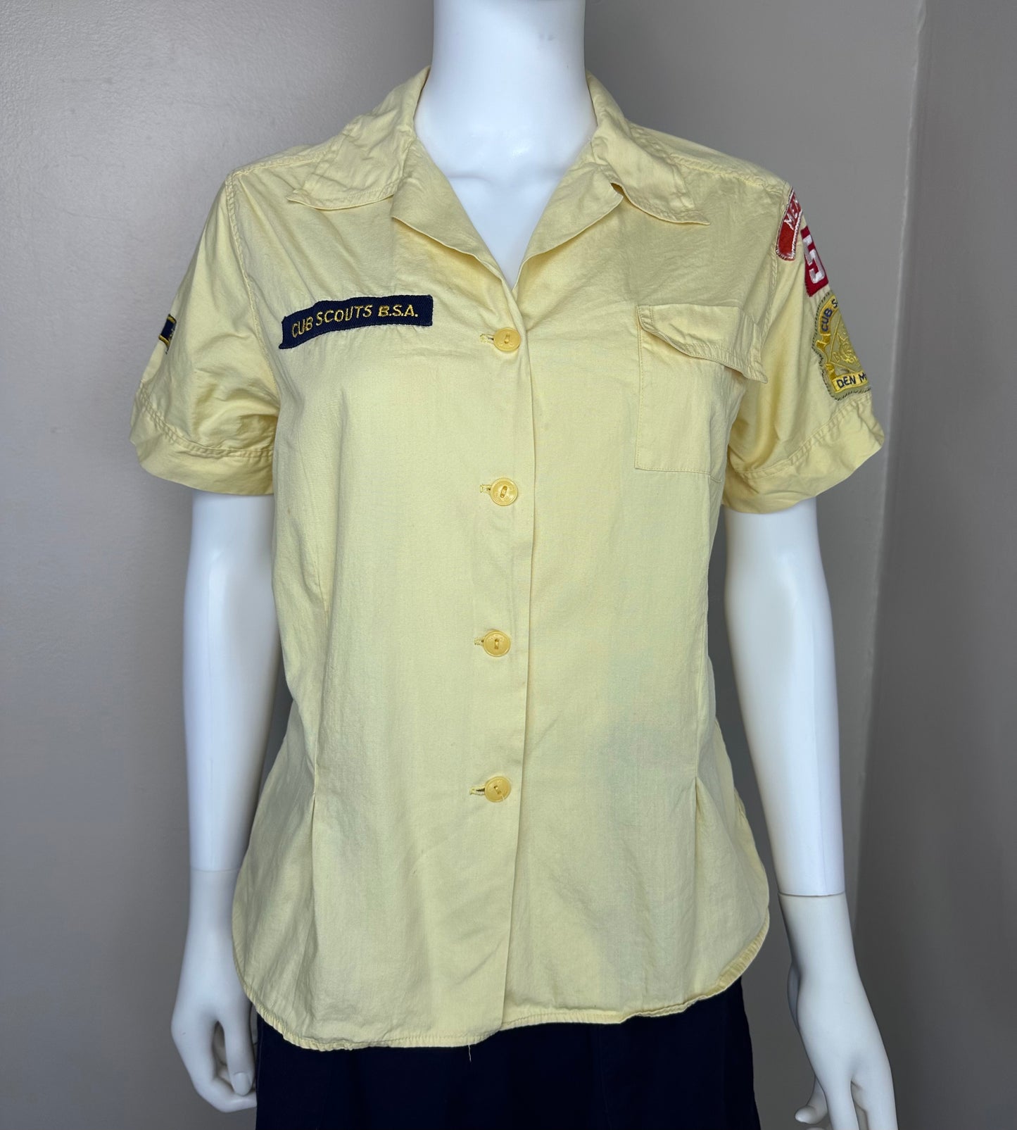 1940s/1950s BSA Cub Scout Den Mother Uniform, Size Small/Medium, Blue Blouse, Yellow Blouse, Blue Skirt, Boy Scouts of America, Memphis Den 2 Pack 51