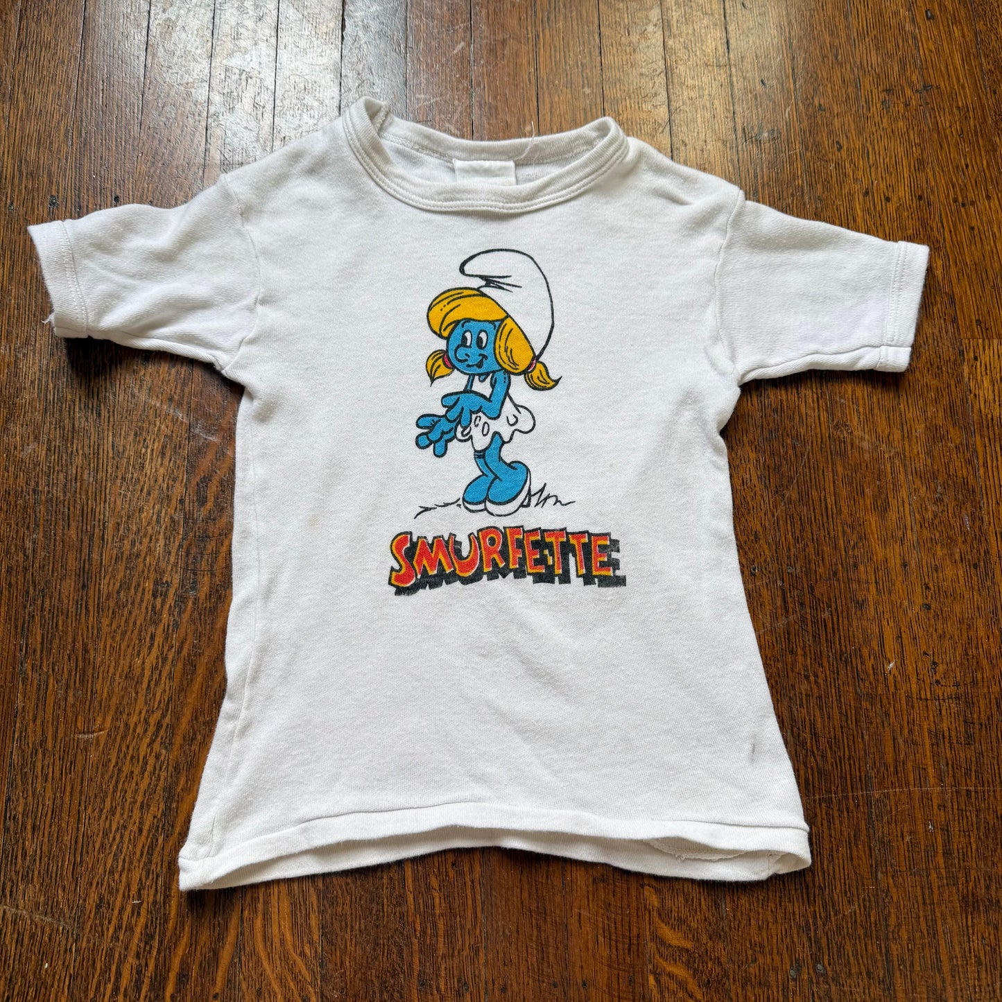 1980s Kids' Smurfette T-Shirt, The Smurfs, Size 6/7