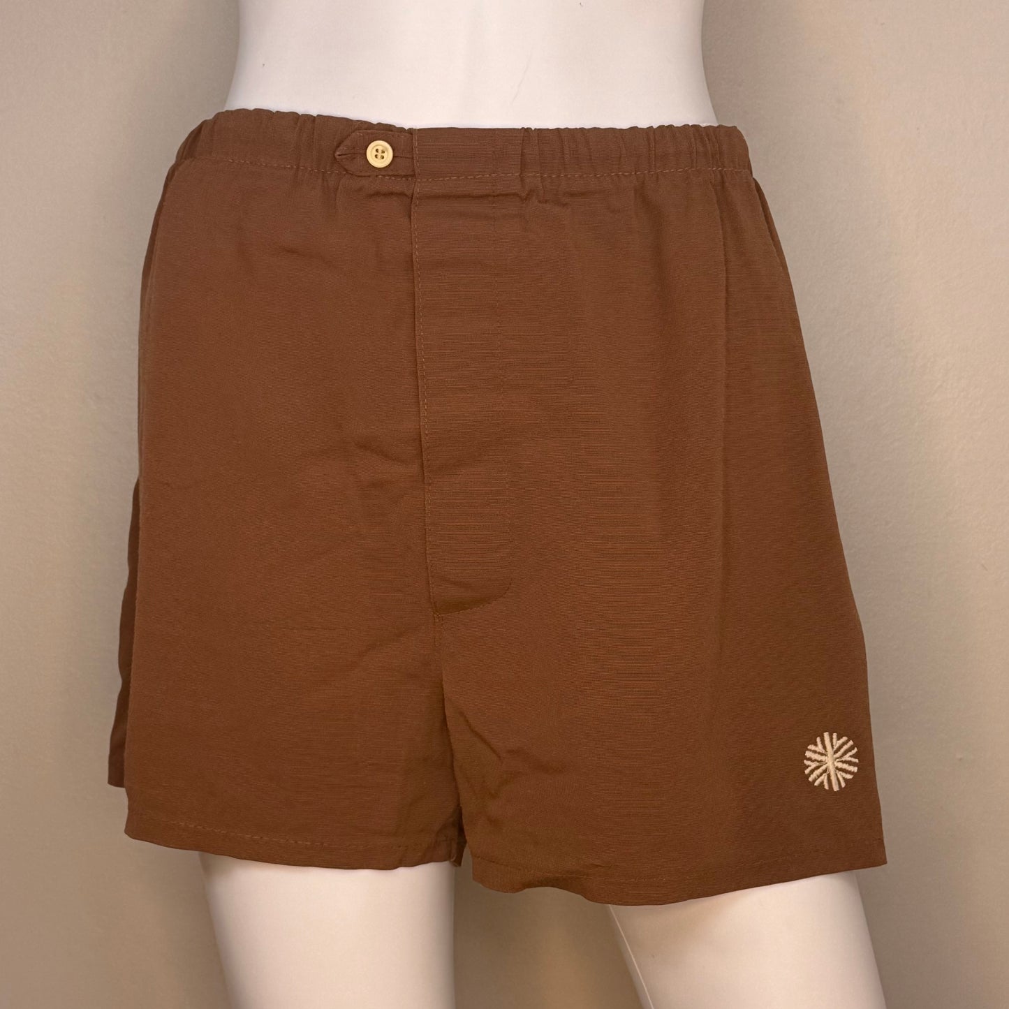 1970s Men’s Brown Swim Trunks, Grubb Stuff Robert Bruce Size Large, Swimsuit Shorts