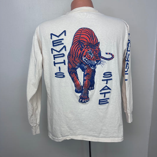 1980s Memphis State University Tigers Long Sleeve T-Shirt, Artex Size Large, Distressed