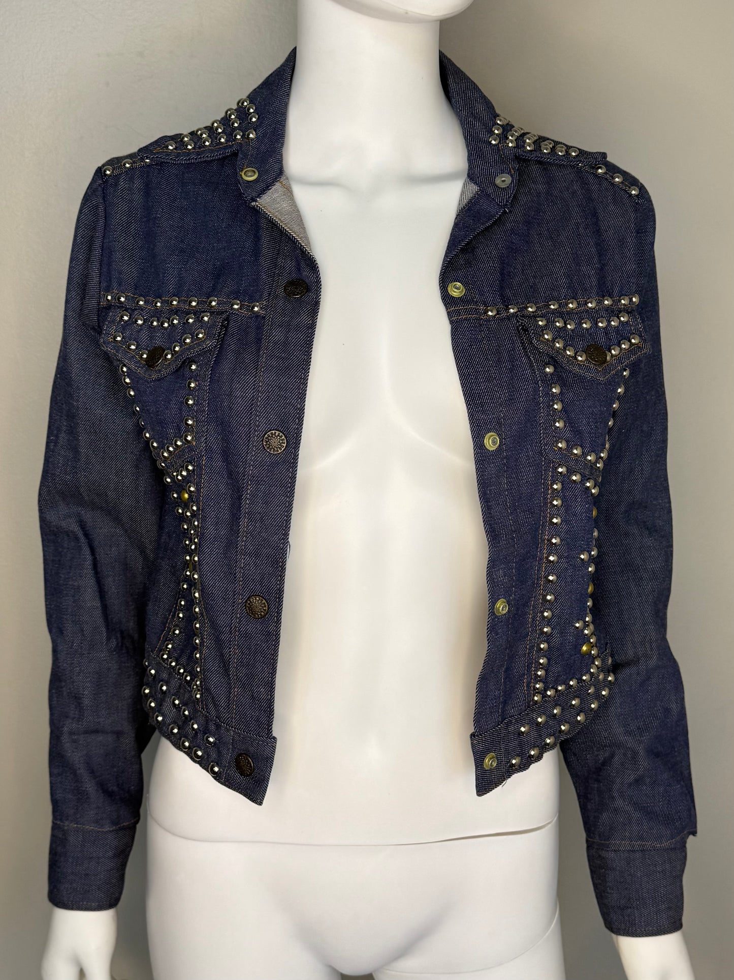 1970s Studded Denim Jacket, Size XXS
