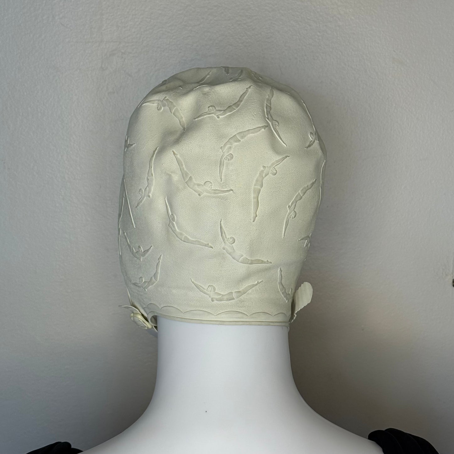 1950s/60s Swim Cap with Chin Strap, Diving Belle by Jantzen, Embossed Diving Girl