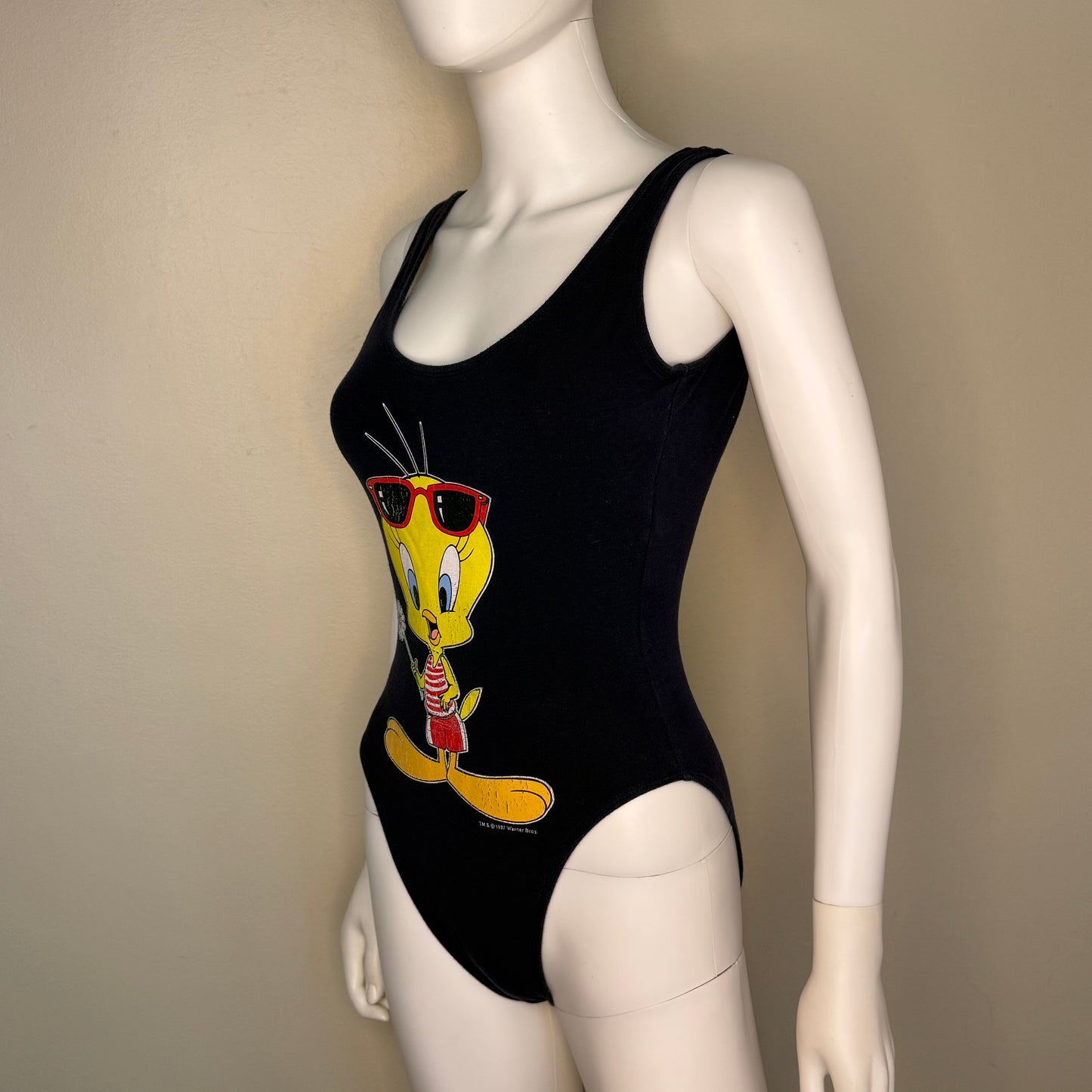 1990s Tweety Bird Swimsuit, Looney Tunes Size XS