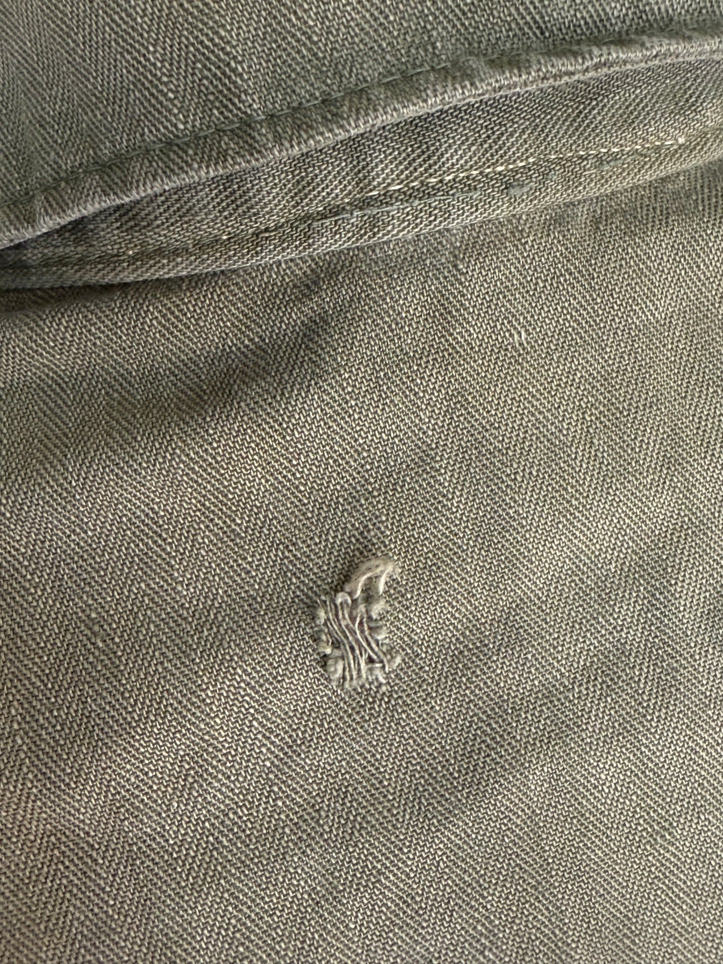 1940s/50s US Air Force HBT Jacket, Herringbone Twill, 13 Star Buttons, Military Shirt Size Small-Medium