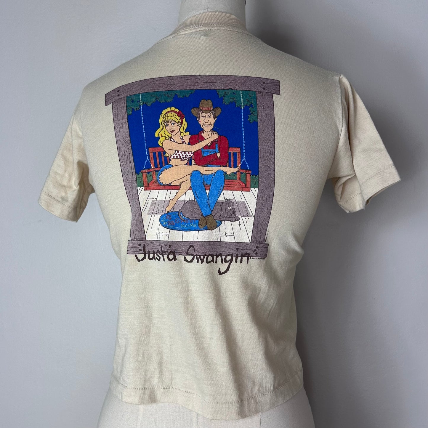 1980s Just’a Swangin T-Shirt, East Coast Designs Kids Size 10-12/Adult XS or