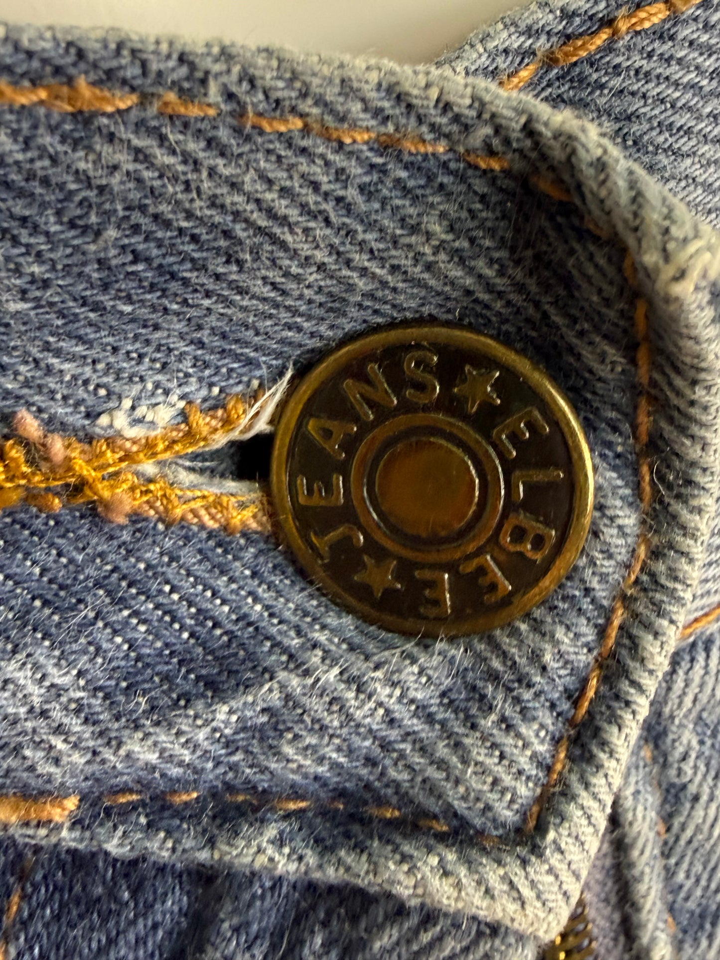 1970s/80s Blue Jeans, High Rise, Straight Leg, Elbee Size 0, 25"x30.5"