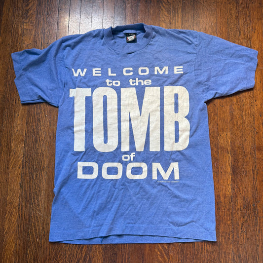 1990s Memphis State University Tomb of Doom T-Shirt, Basketball, Pyramid, Screen Stars Best Size Medium, 24 WPTY Fox