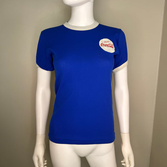 1970s Coca-Cola Jersey Ringer T-Shirt, Russell Athletic Youth Medium/Adult XS, Baseball Uniform, No 12