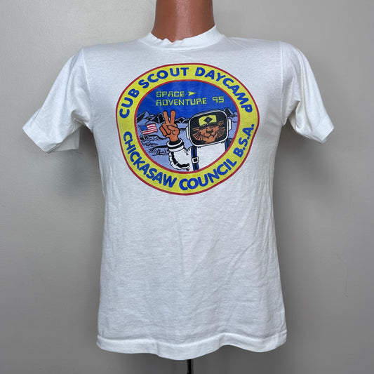 1990s Cub Scout Day Camp T-Shirt, Space Adventure 95, Chickasaw Council, Best Fruit of the Loom Size Small