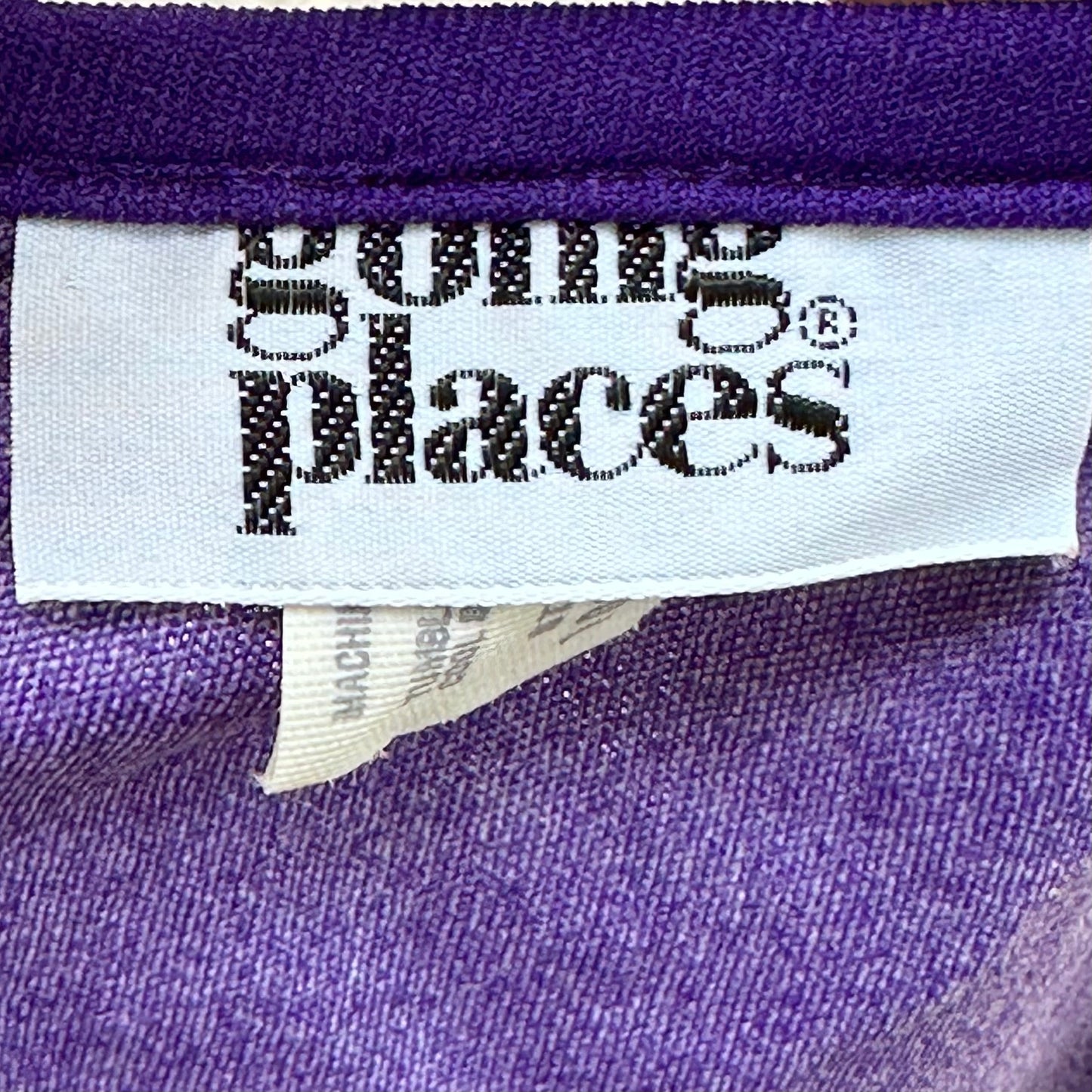 1970s/1980s Purple Nylon Wrap Skirt, Swimsuit Cover-Up, Going Places by Barbara Grosberg Size XS-Small, Deadstock with Tags