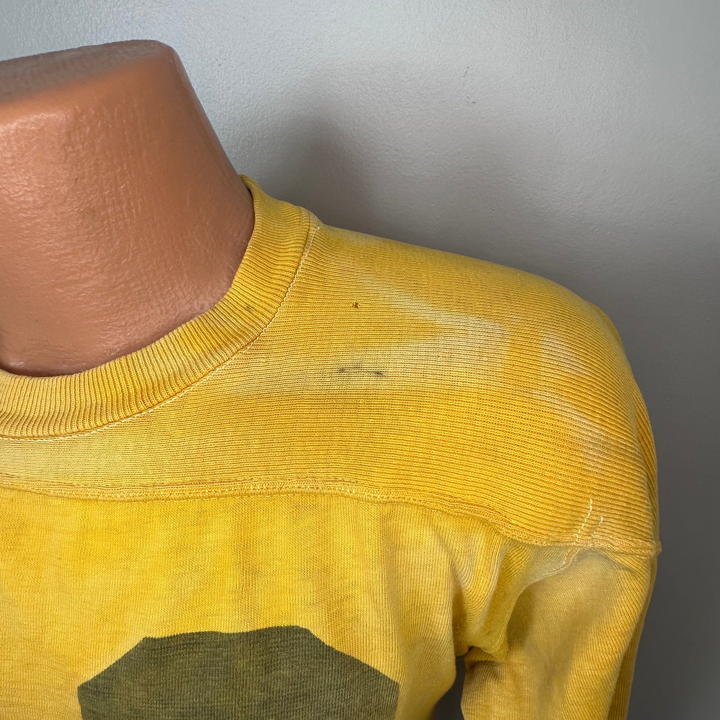 1940s/50s Cotton Football Jersey, Mustard Yellow Number 33, York Arms Co Sporting Goods