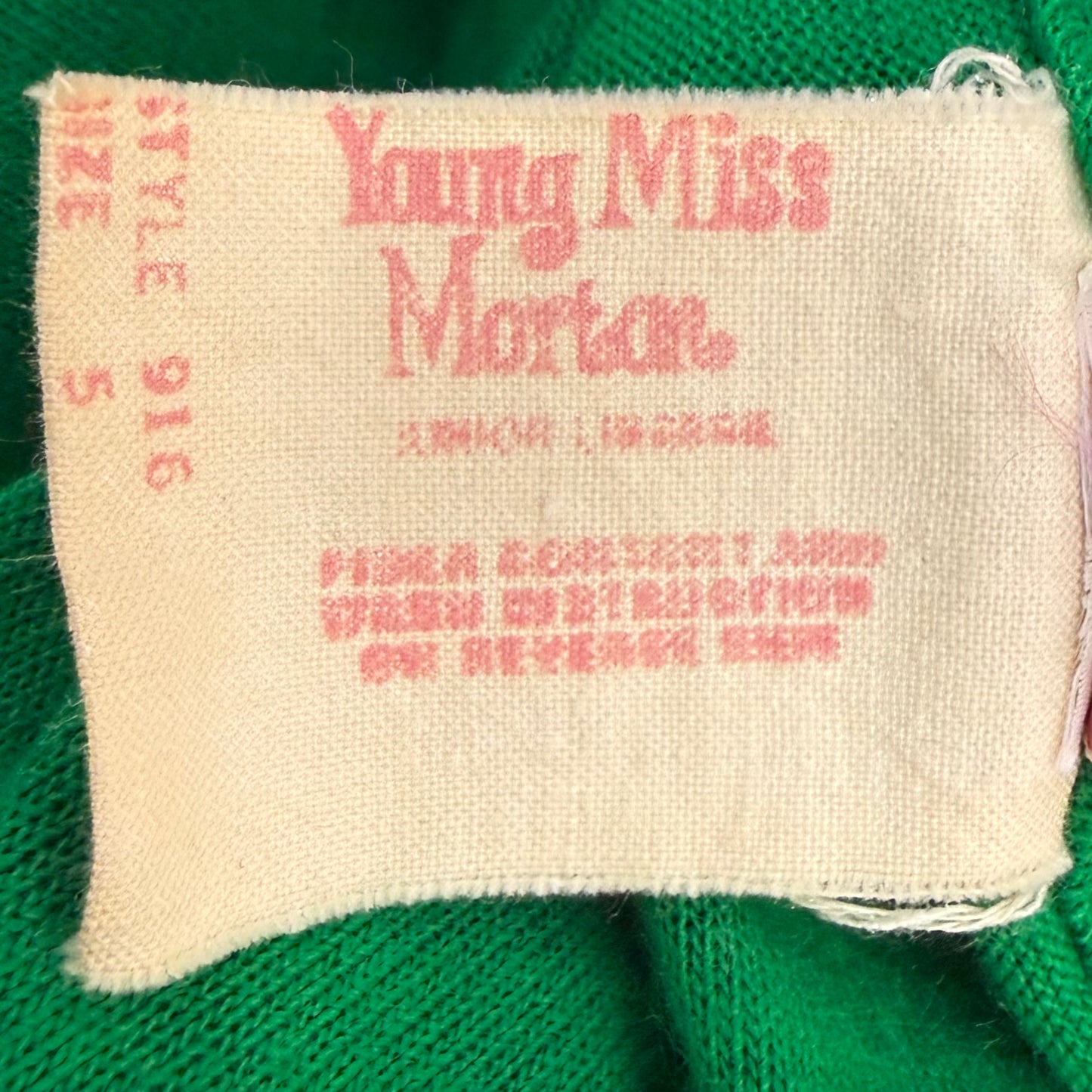 1960s/70s Green Knit Maxi Dress with Giant Flower Applique and Ric Rack, Young Miss Morton Size X-Small, Jeri Morton Loungwear