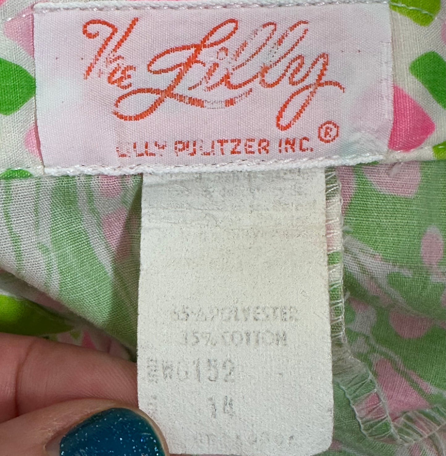 1970s The Lilly Pulitzer Shirt Dress, Size M/L, Giraffe “Babbie” Print, Pink and Green