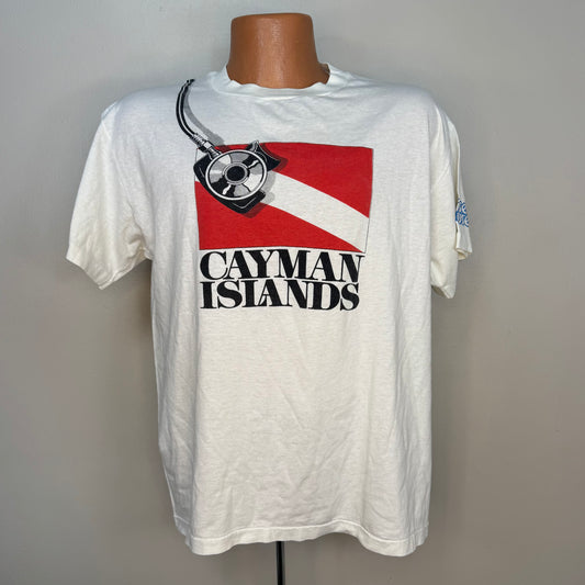 1990s Cayman Islands Scuba Diving T-Shirt, Sunset House, Barwick & Boden, Hanes Size Large