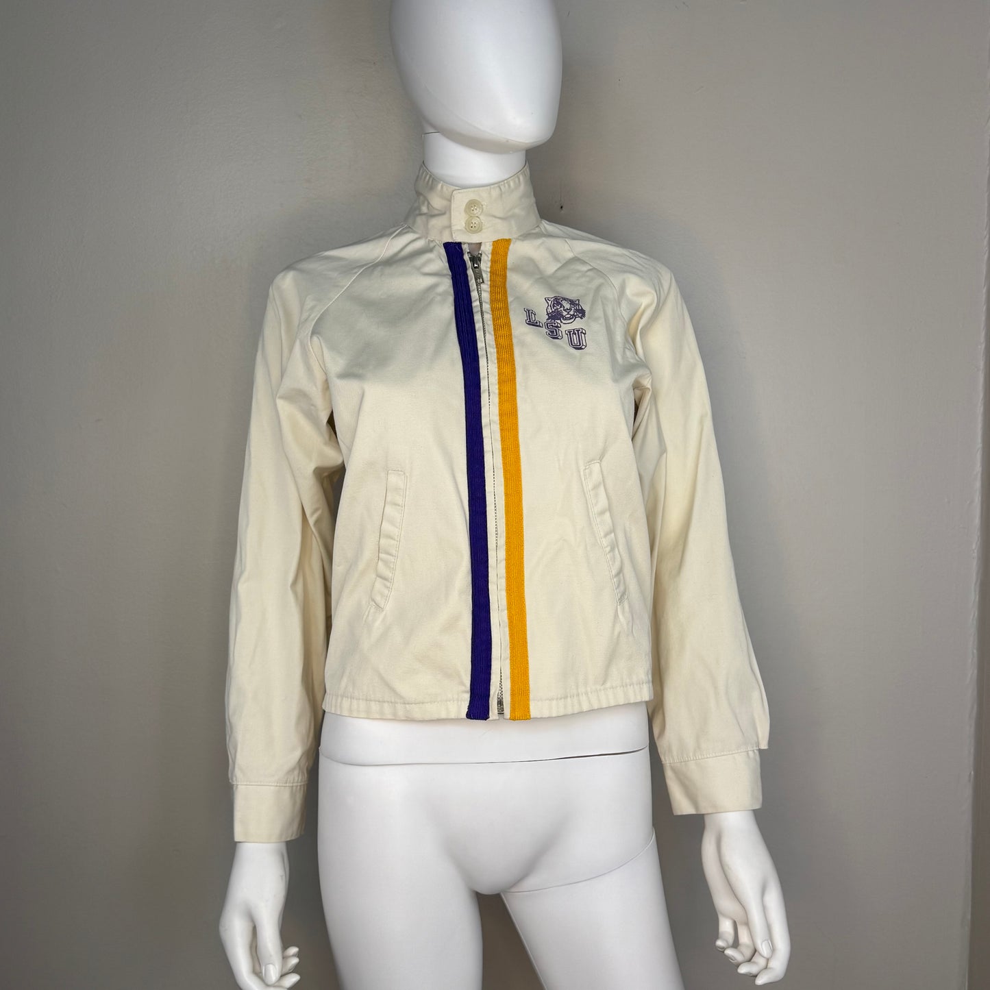 1960s Kid's LSU Tigers Jacket, The Sportsmaster Size Youth Large 14-16, Adult XS, Louisiana State University