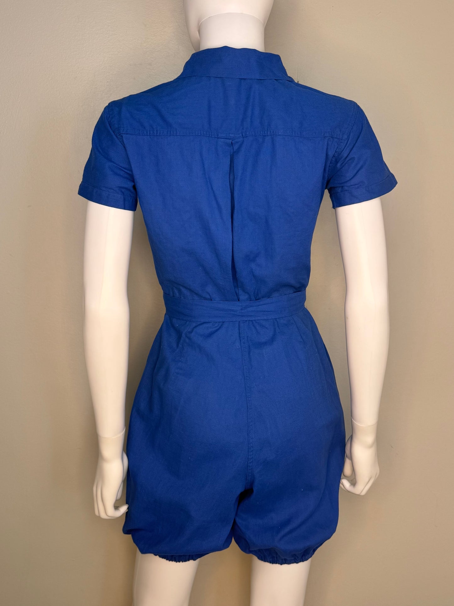 1950s Blue School Gym Uniform Romper, It’s A Moore Gym Suit Size Small