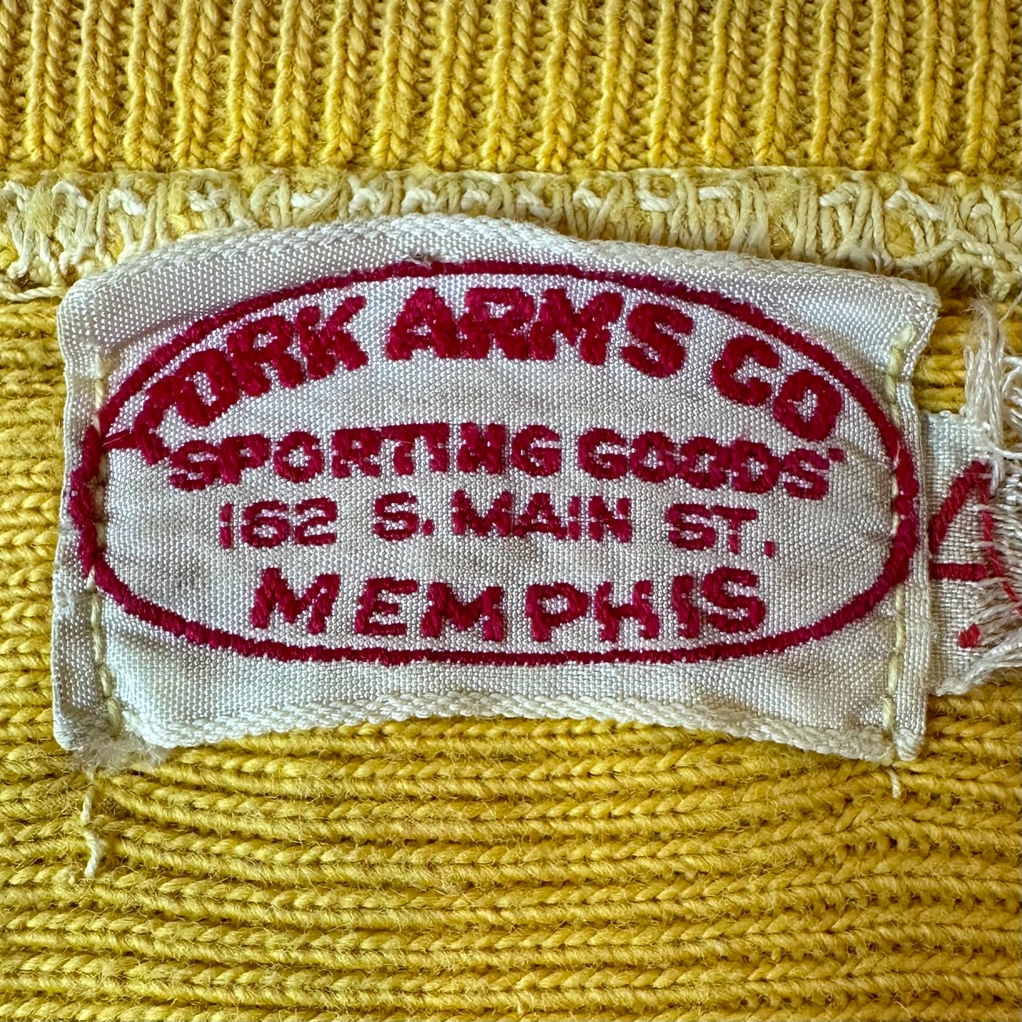 1940s/50s Cotton Football Jersey, Mustard Yellow Number 33, York Arms Co Sporting Goods