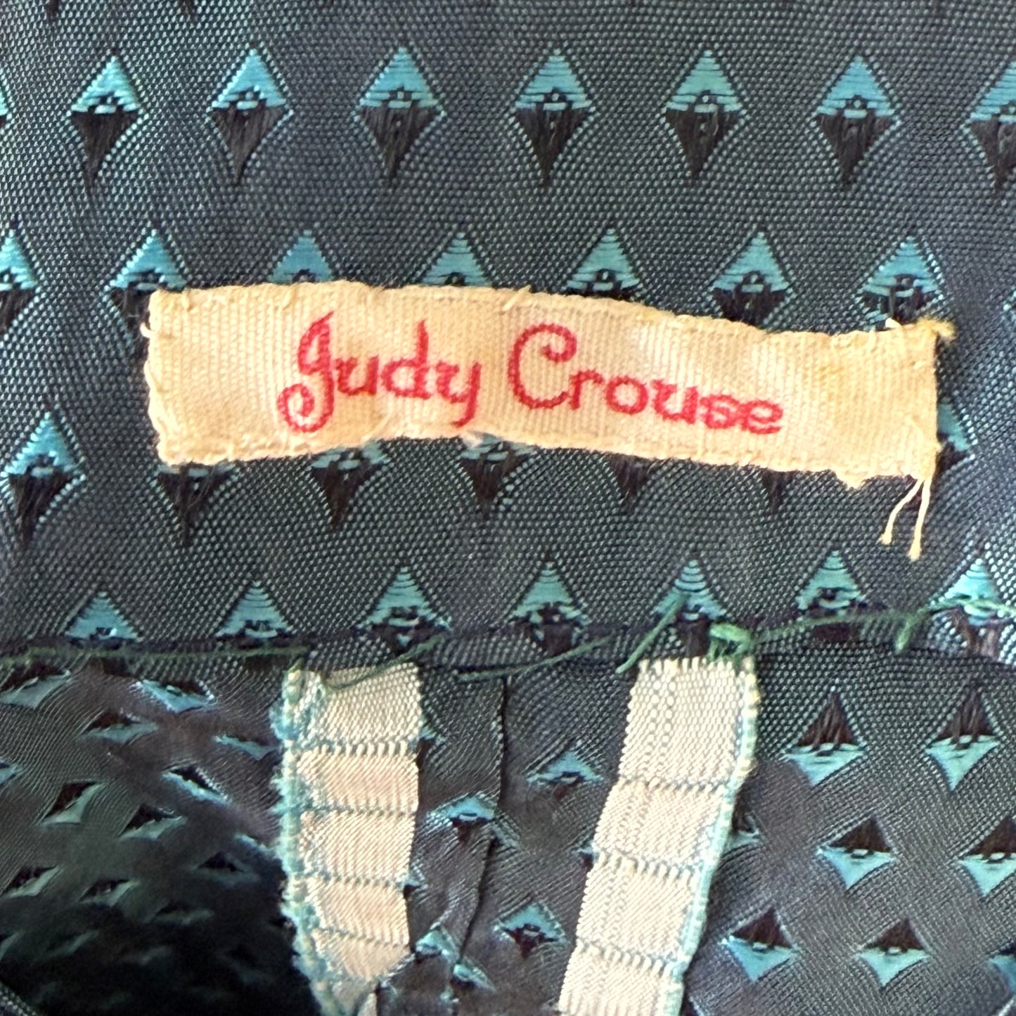 1950s Teal Green Taffeta Dress and Bolero Set, Handmade Size Small