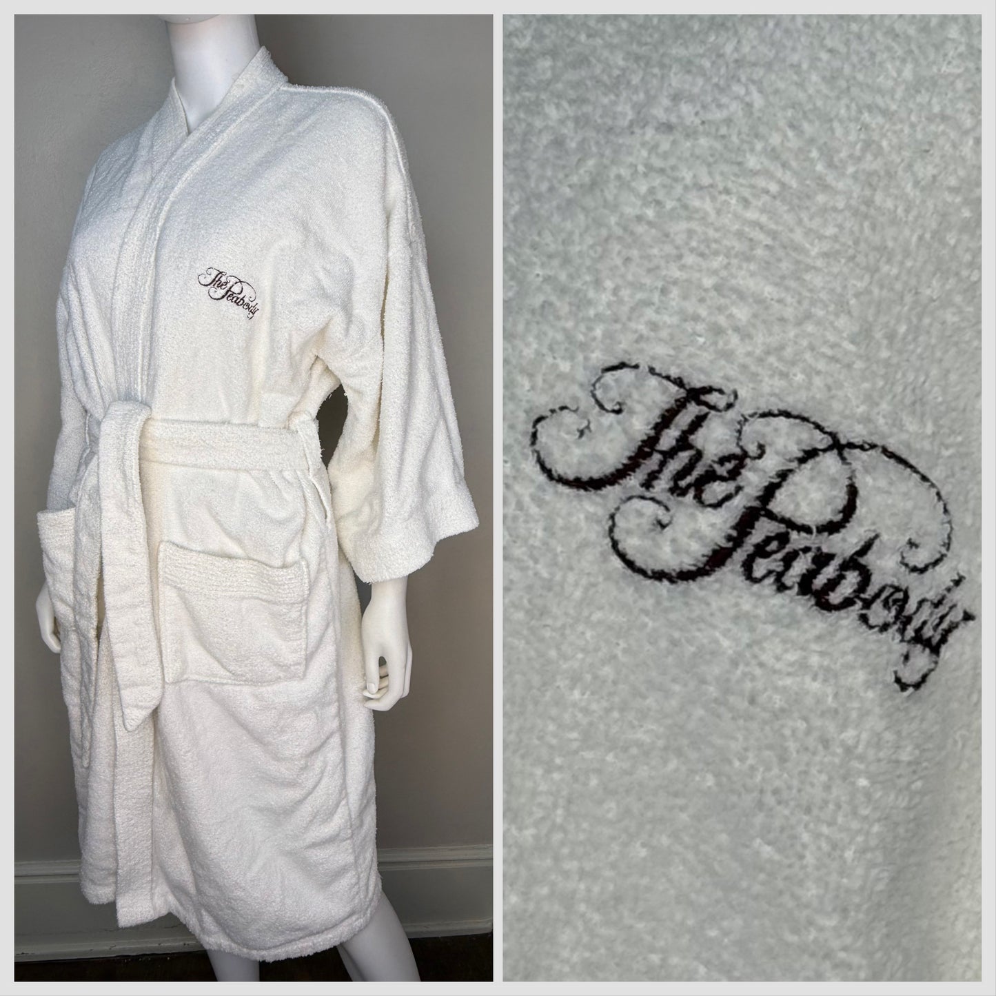 1970s The Peabody Hotel Robe, Martel Terry Velour by Sea Island One Size Fits All