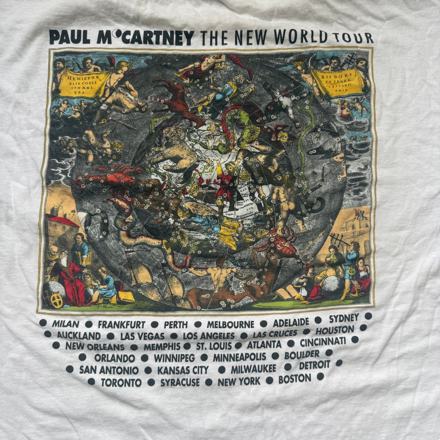 1990s Paul McCartney The New World Tour T-Shirt, GEM Size XL, 1993 Concert Tee