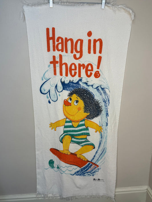 1960s/70s Kitsch Novelty Surfer Beach Towel, Pool, Hang In There, Cannon, Roth Greeting Cards