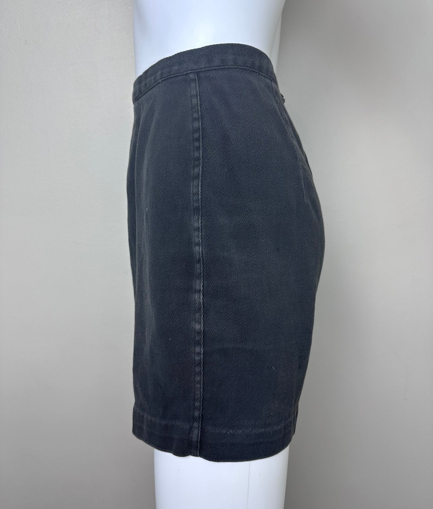 1950s Women’s Black Shorts, Catalina Play Abouts Size XS, High Rise, Back Zip, Faded