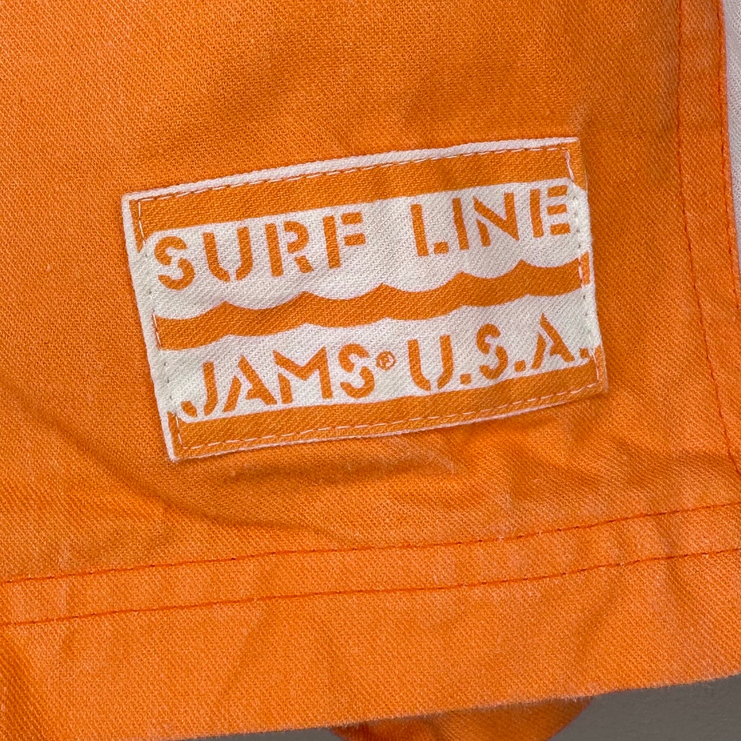 1980s Orange Surf Line Jams Board Shorts, 29-43" Waist, Honolulu Hawaii