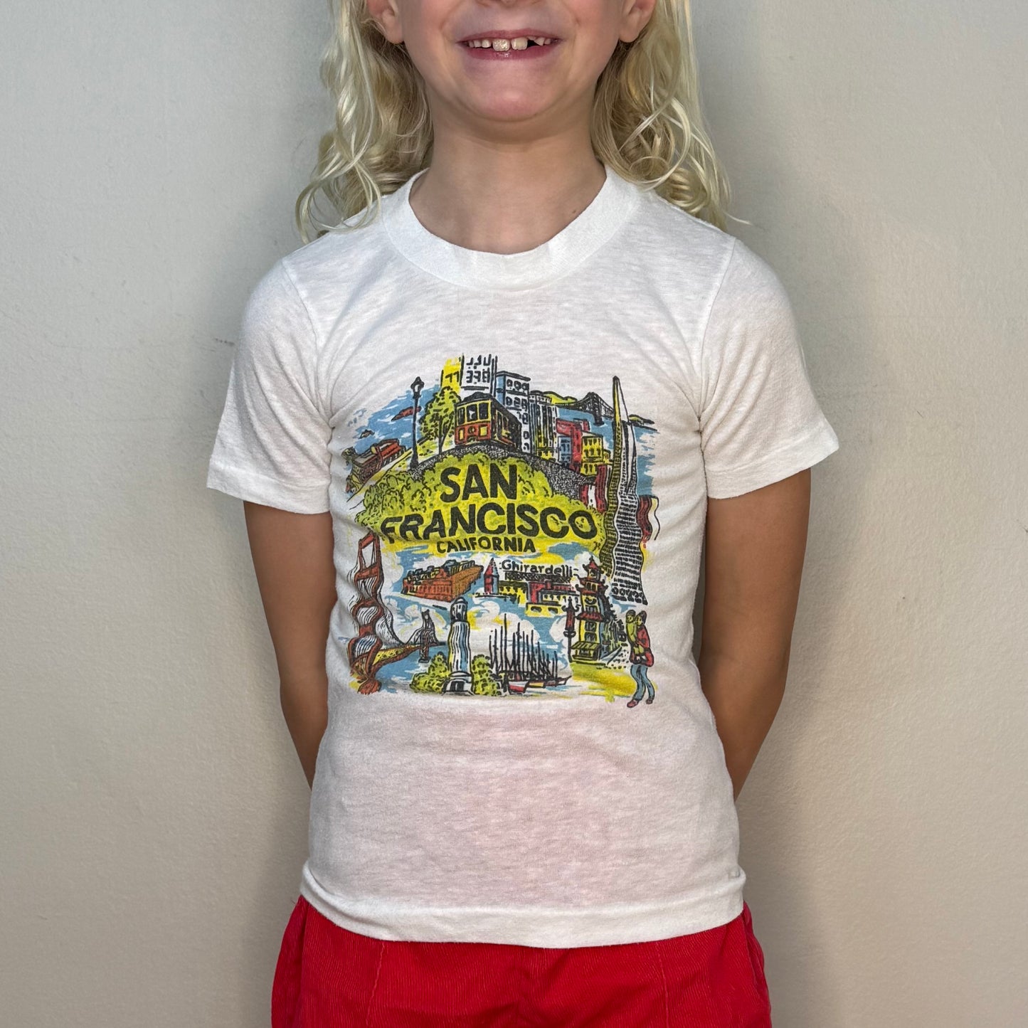 1970s Kids' San Francisco California T-Shirt, Wright’s Knitwear Size 6